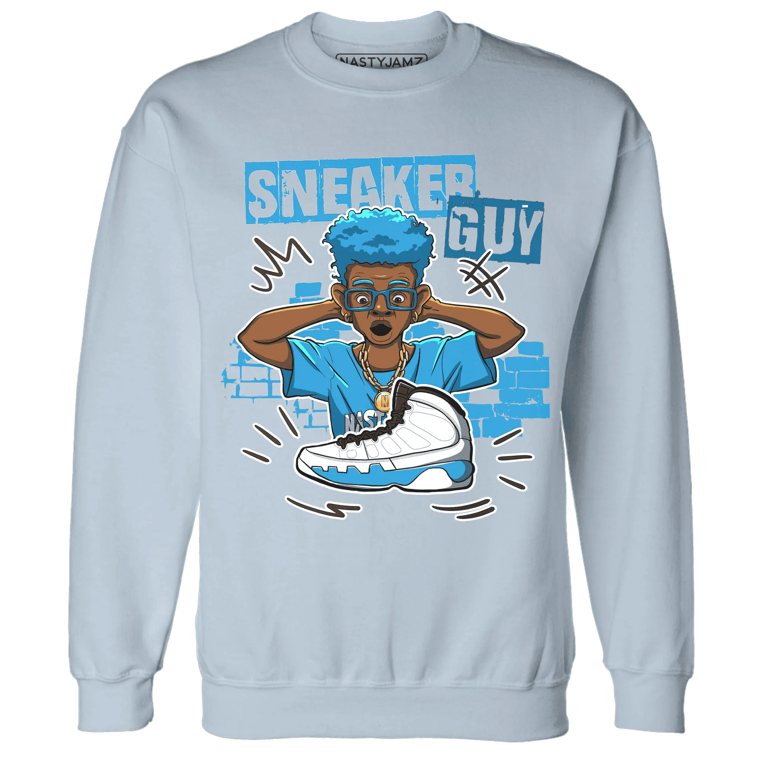 NastyJamz-Powder-Blue-9s-Sweatshirt-Match-Sneaker-Guy-Collector