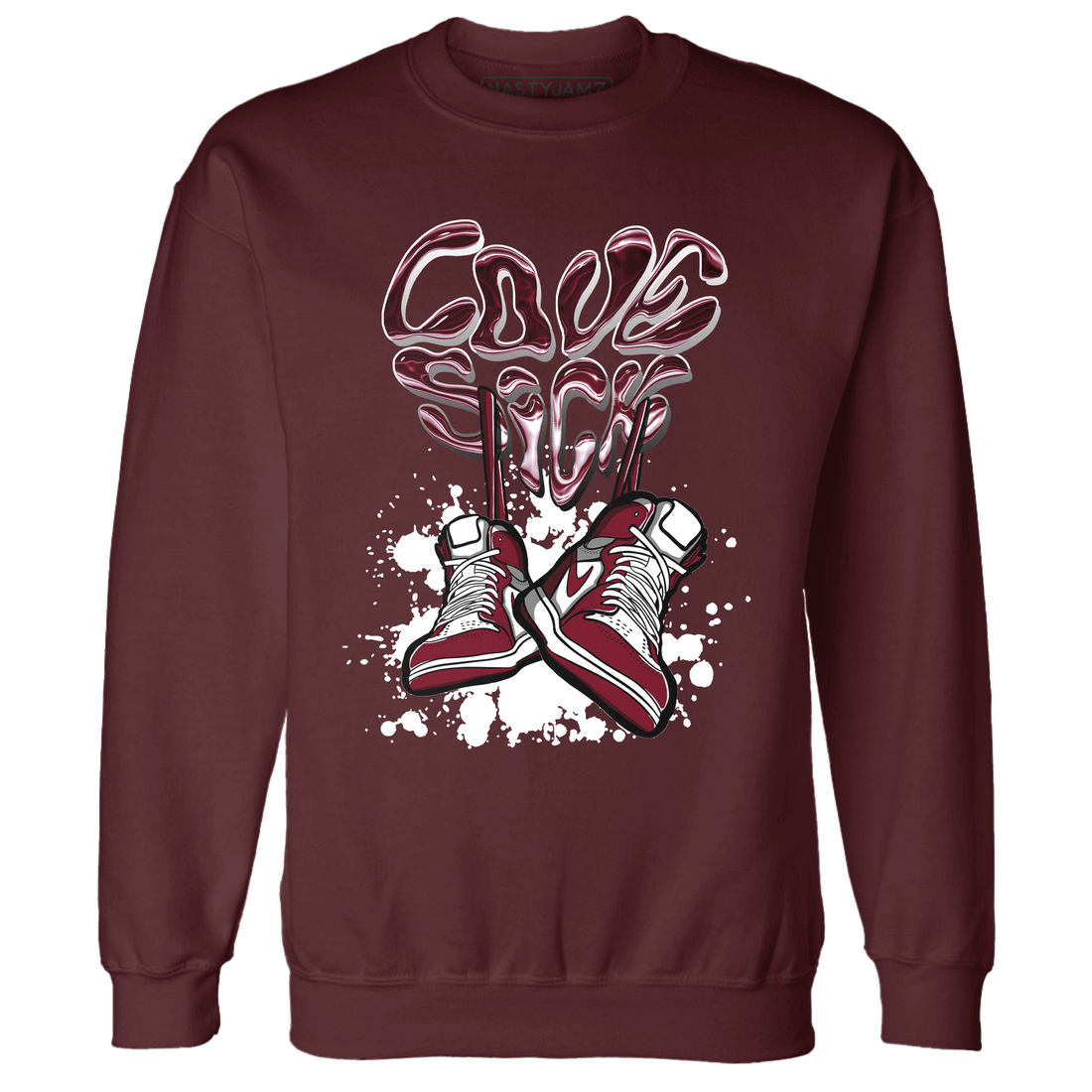 High White Team Red 1s Sweatshirt Match Sneaker Love Sick - NastyJamz