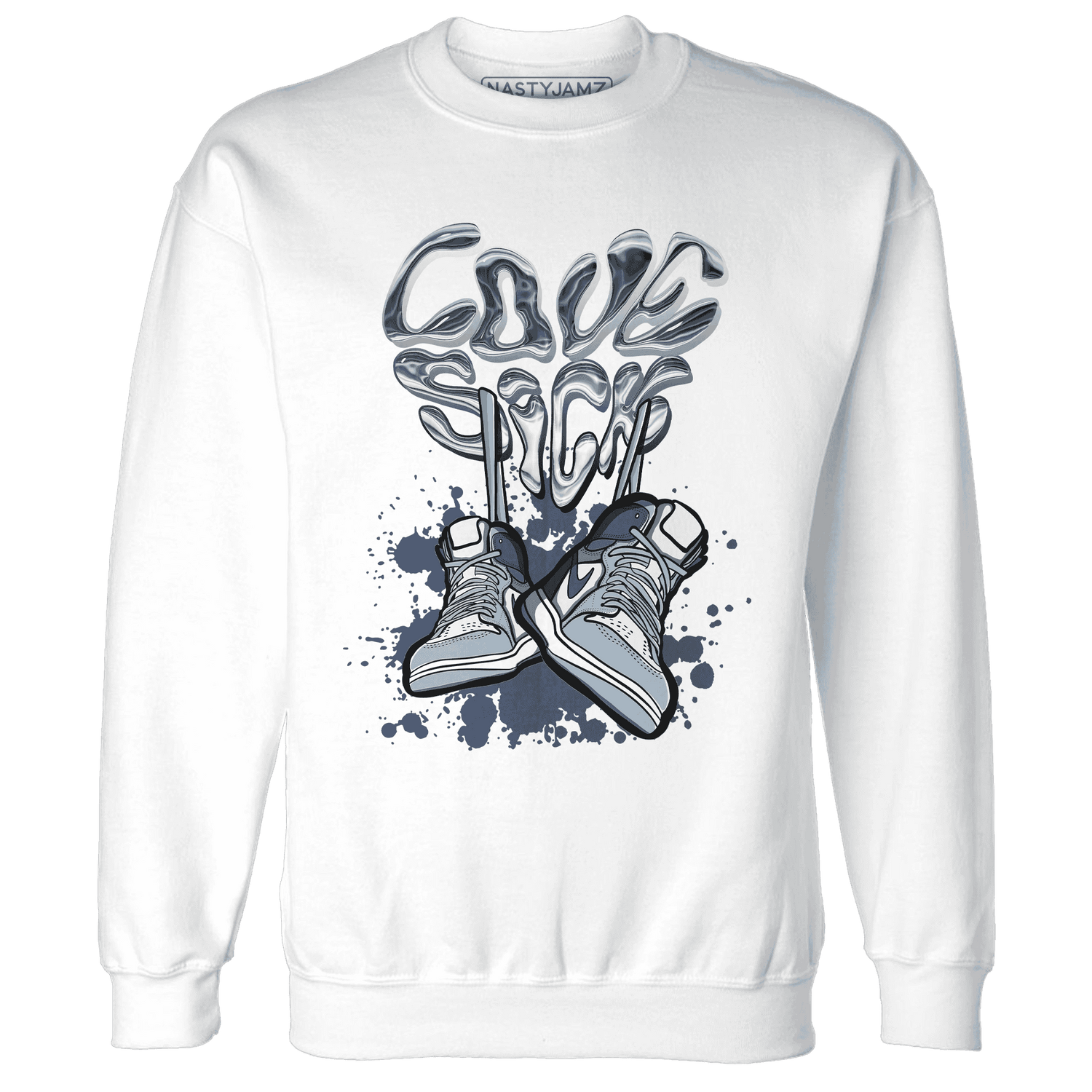 Mid Diffused Blue Grey 1s Sweatshirt Match Sneaker Love Sick - NastyJamz