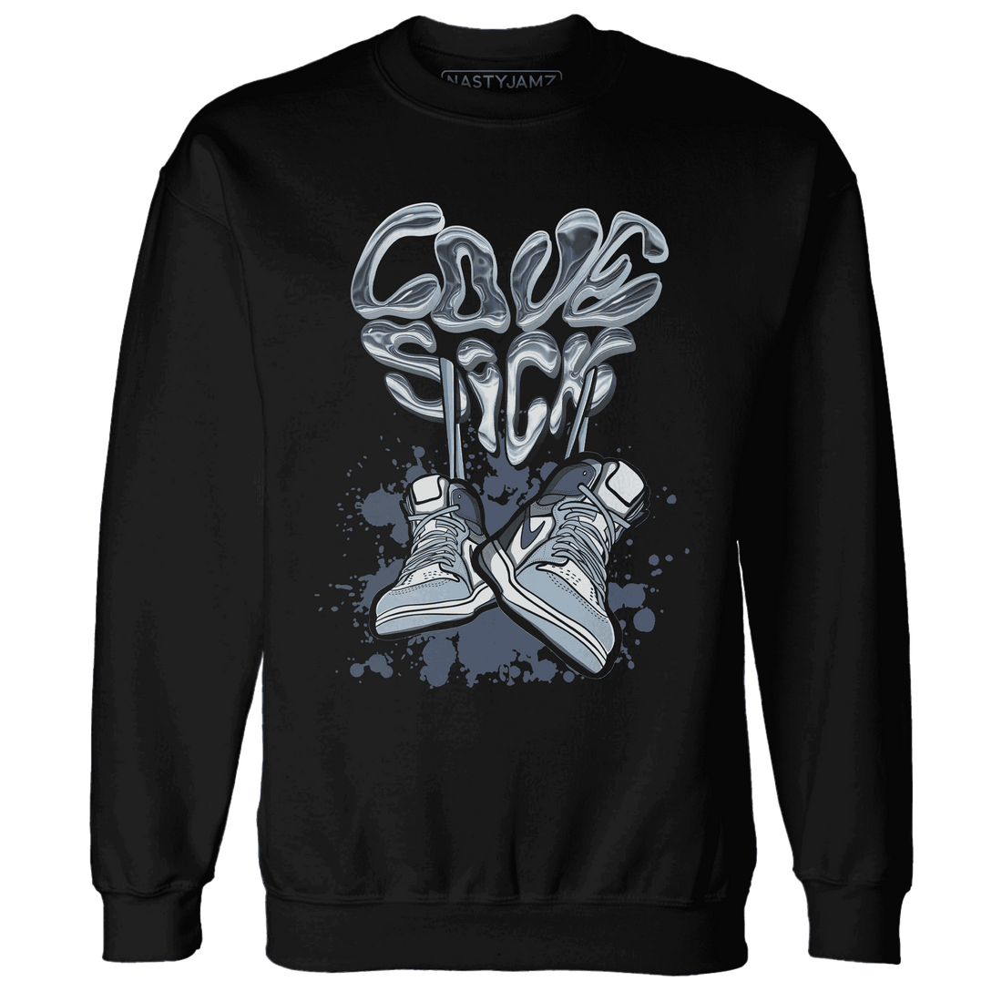 Mid Diffused Blue Grey 1s Sweatshirt Match Sneaker Love Sick - NastyJamz