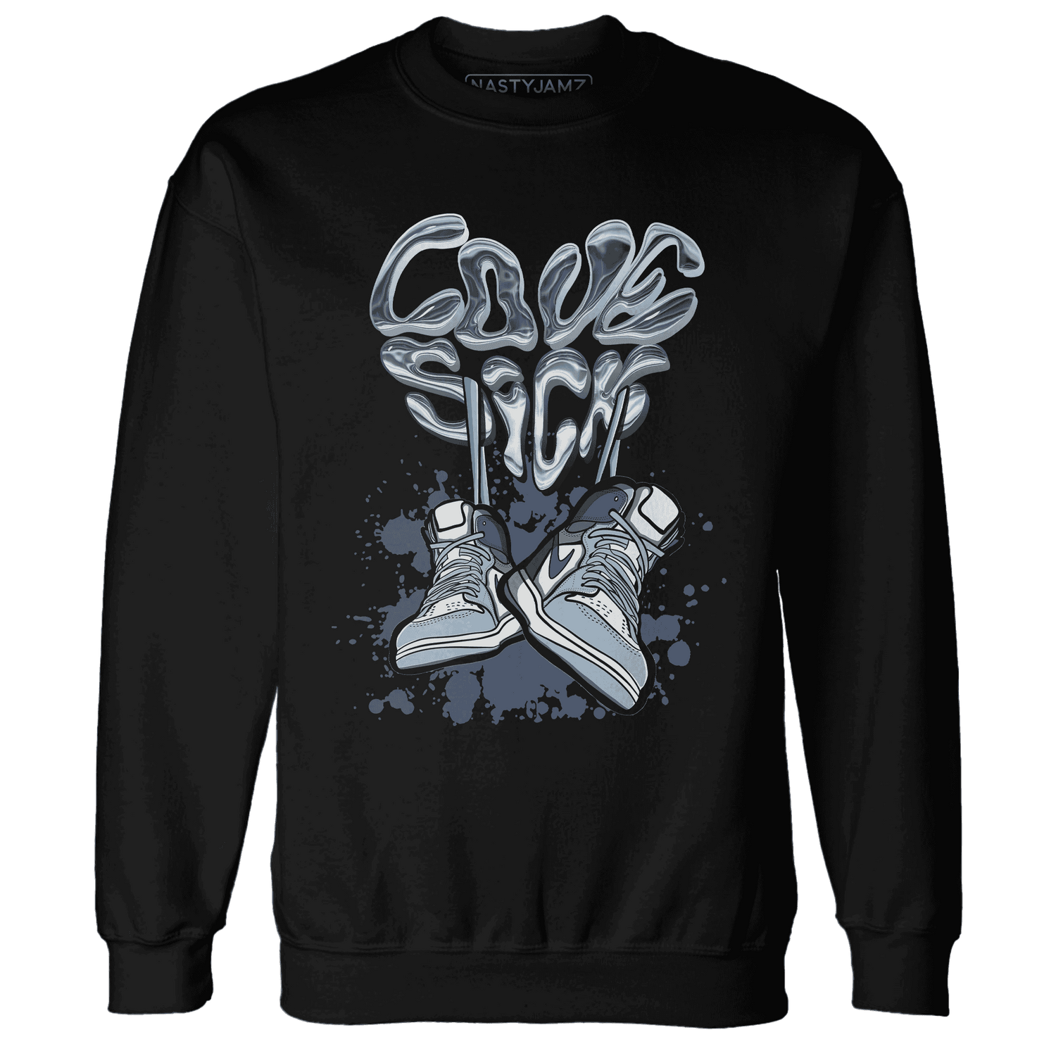 Mid Diffused Blue Grey 1s Sweatshirt Match Sneaker Love Sick - NastyJamz