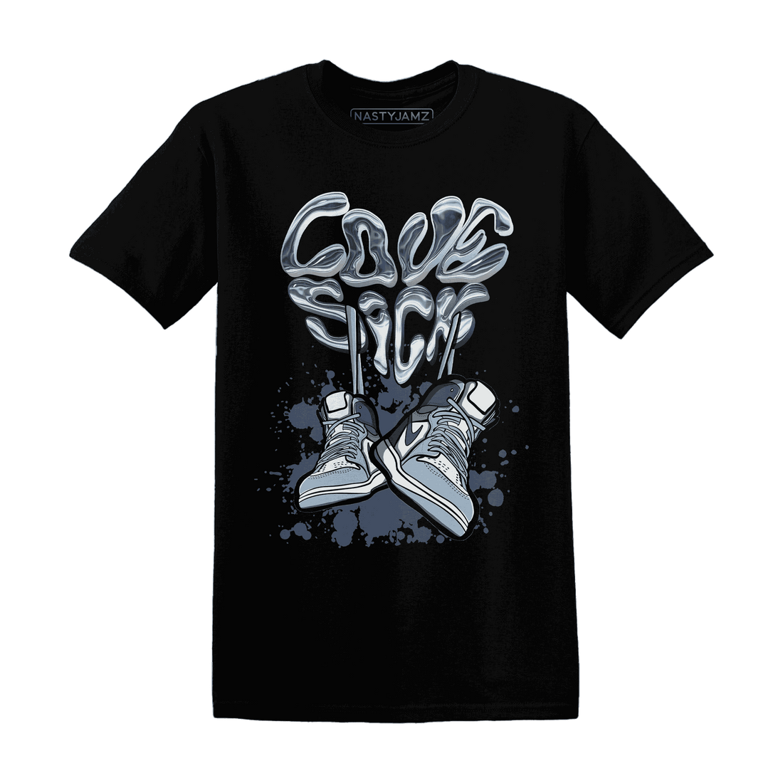 Mid Diffused Blue Grey 1s T Shirt Match Sneaker Love Sick - NastyJamz