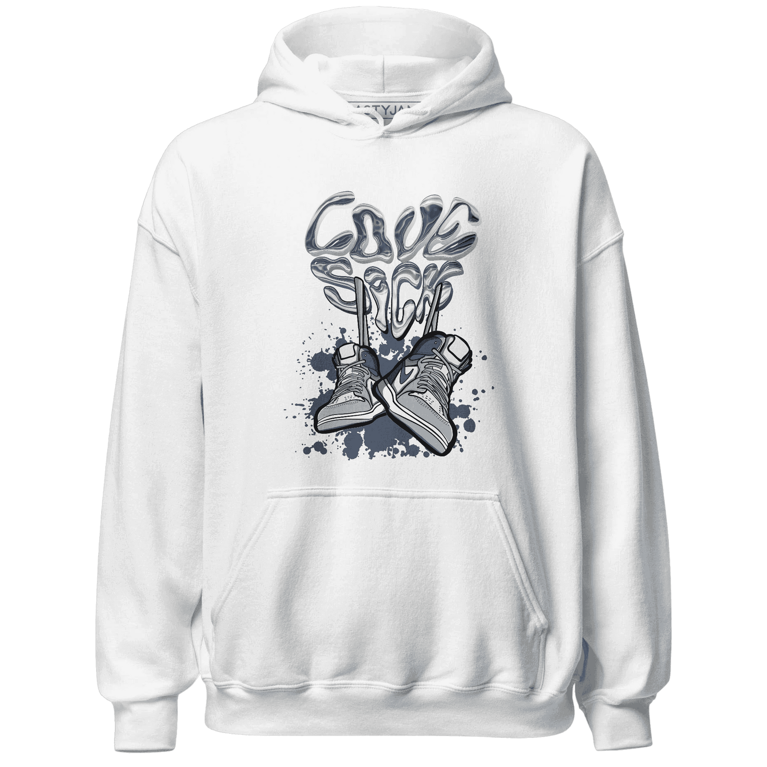 Mid Diffused Blue Grey 1s Hoodie Match Sneaker Love Sick - NastyJamz