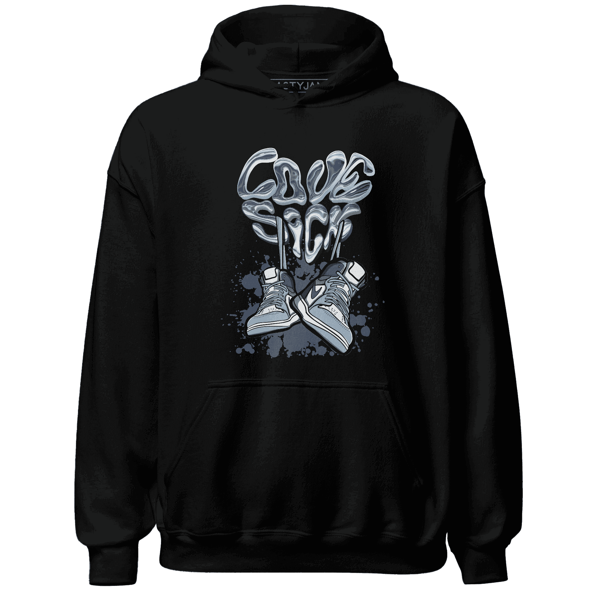Mid Diffused Blue Grey 1s Hoodie Match Sneaker Love Sick - NastyJamz