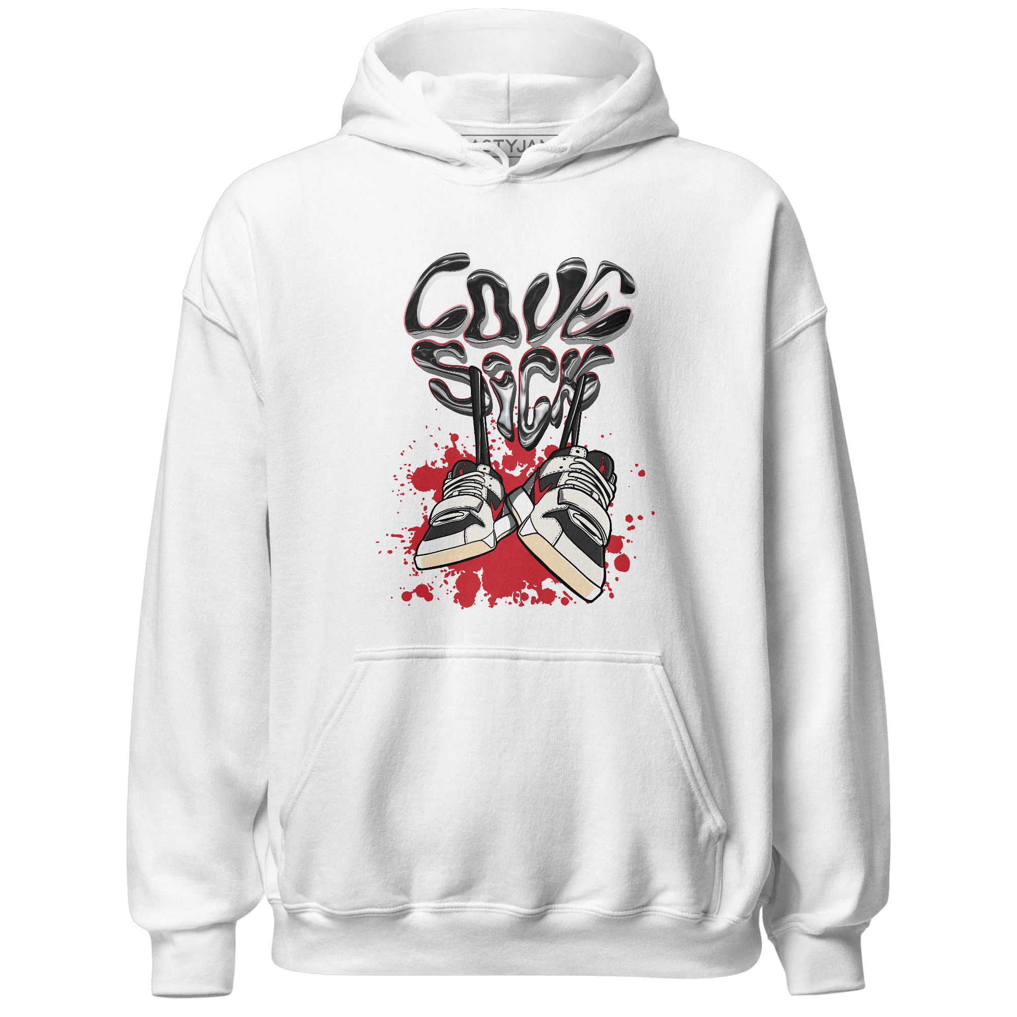 Jumman Jack University Red Hoodie Match Sneaker Love Sick - NastyJamz