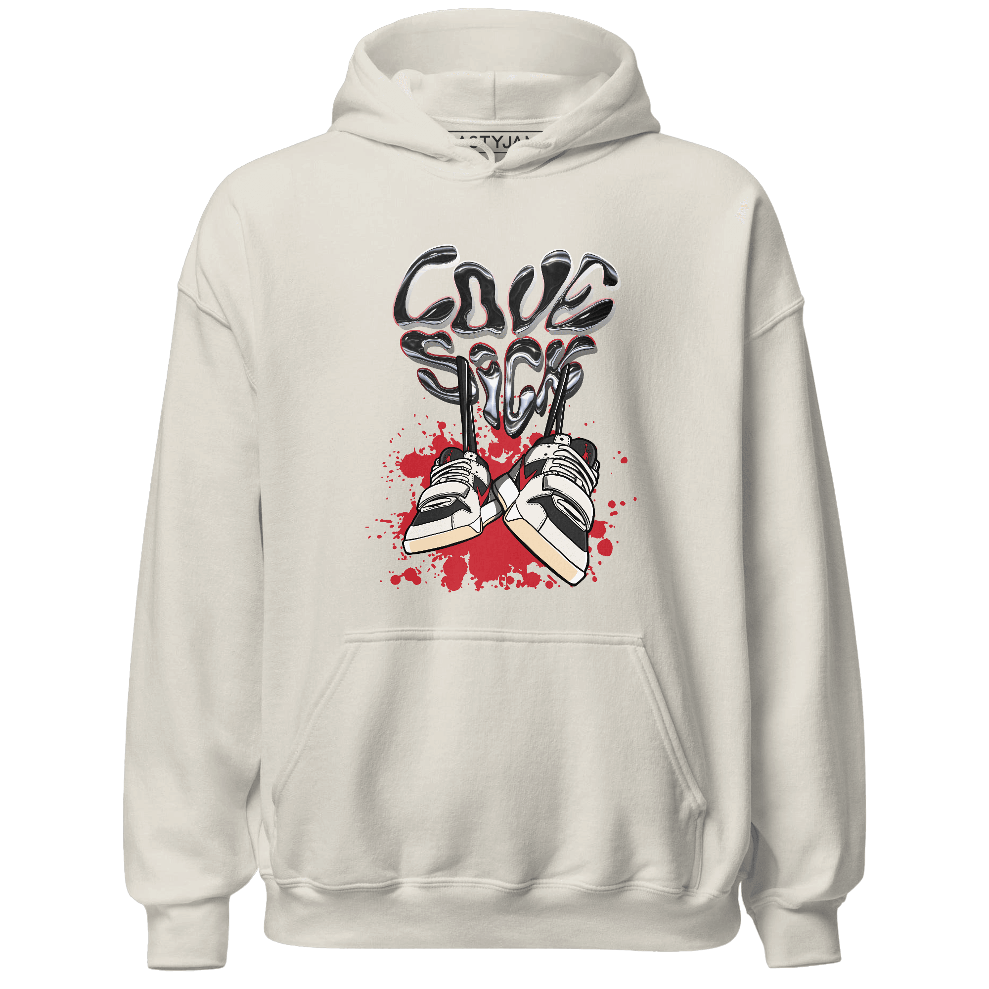 Jumman Jack University Red Hoodie Match Sneaker Love Sick - NastyJamz