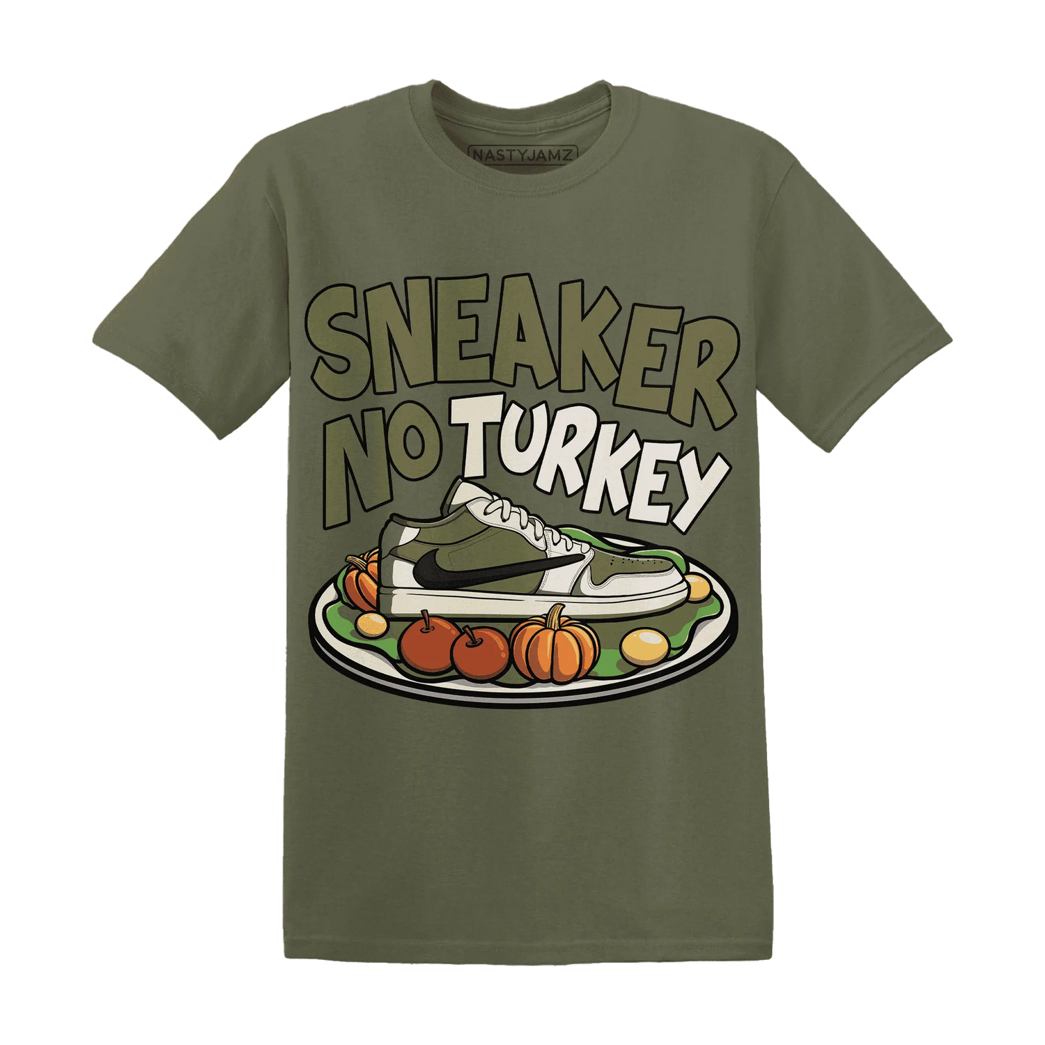 Medium-Olive-1s-NastyJamz-T-Shirt-Match-Sneaker-No-Turkey