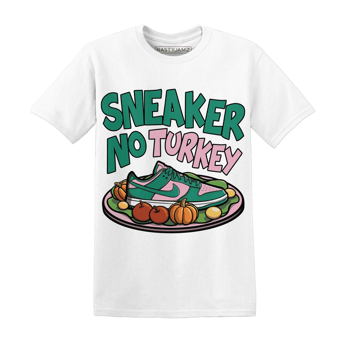 Dunk-Pink-Malachite-Medium-Soft-Low-Sail-NastyJamz-T-Shirt-Match-Sneaker-No-Turkey