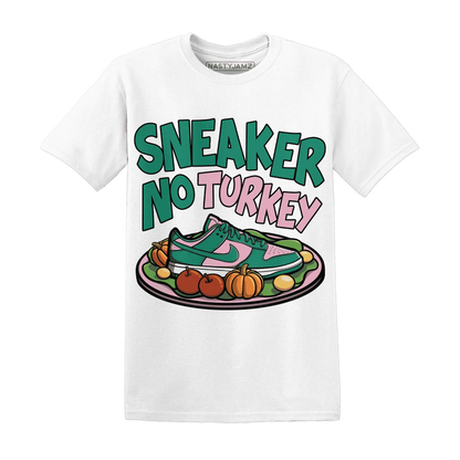 Dunk-Pink-Malachite-Medium-Soft-Low-Sail-NastyJamz-T-Shirt-Match-Sneaker-No-Turkey