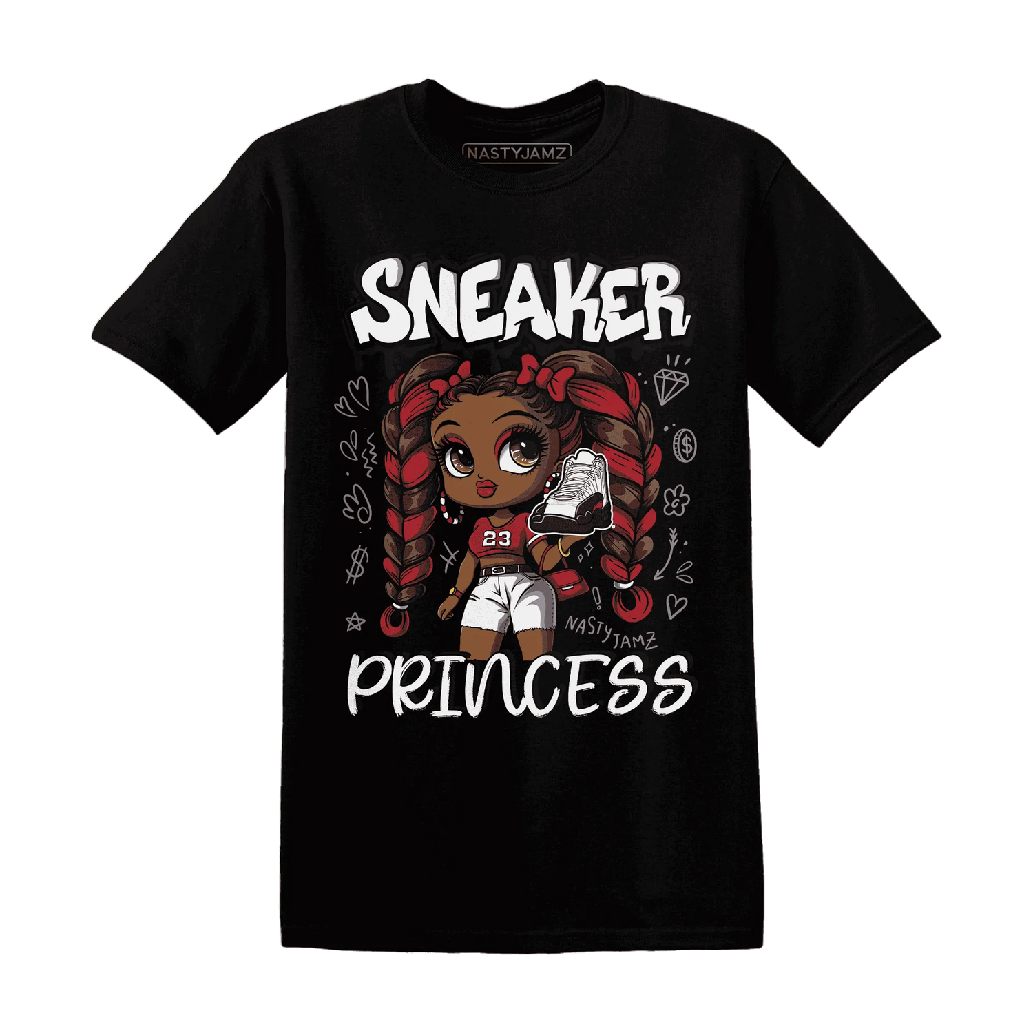 Retro-Red-Taxi-12s-T-Shirt-Match-Sneaker-Princess