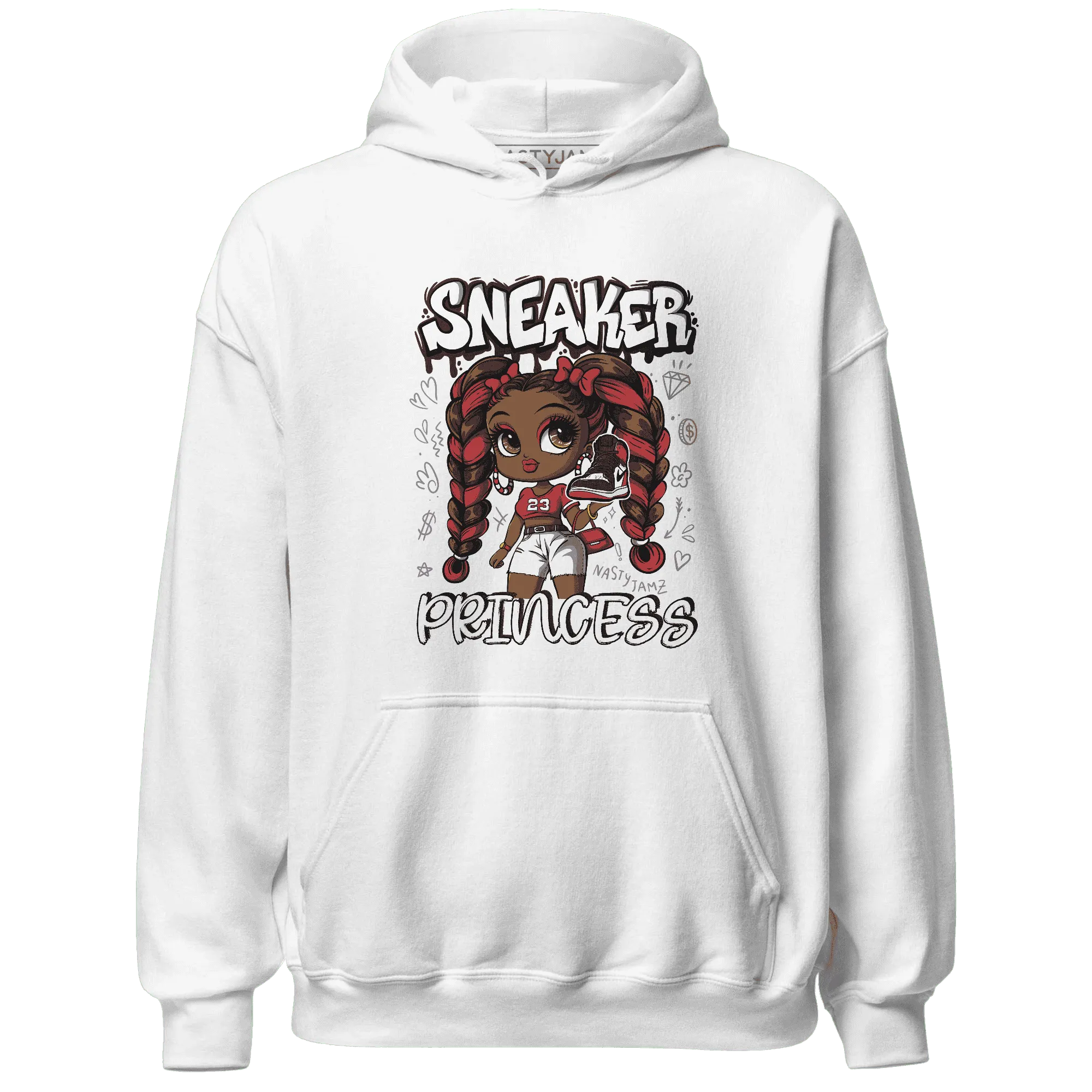 Black-Toe-Reimagined-Red-White-1s-Hoodie-Match-Sneaker-Princess