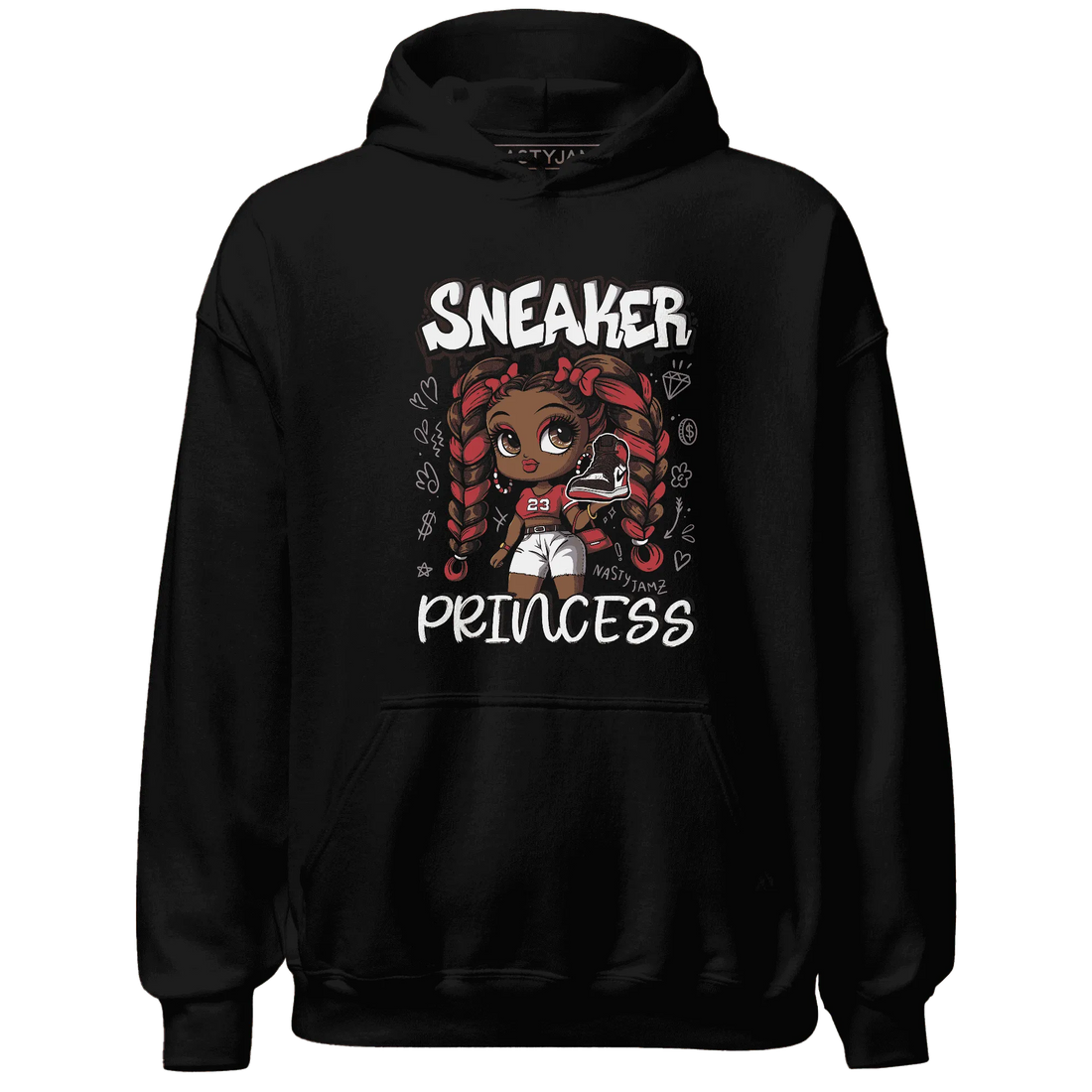 Black-Toe-Reimagined-Red-White-1s-Hoodie-Match-Sneaker-Princess