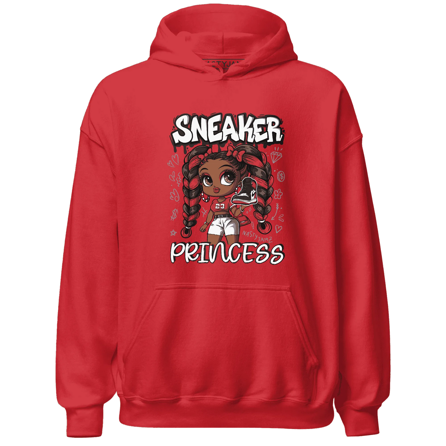 Black-Toe-Reimagined-Red-White-1s-Hoodie-Match-Sneaker-Princess
