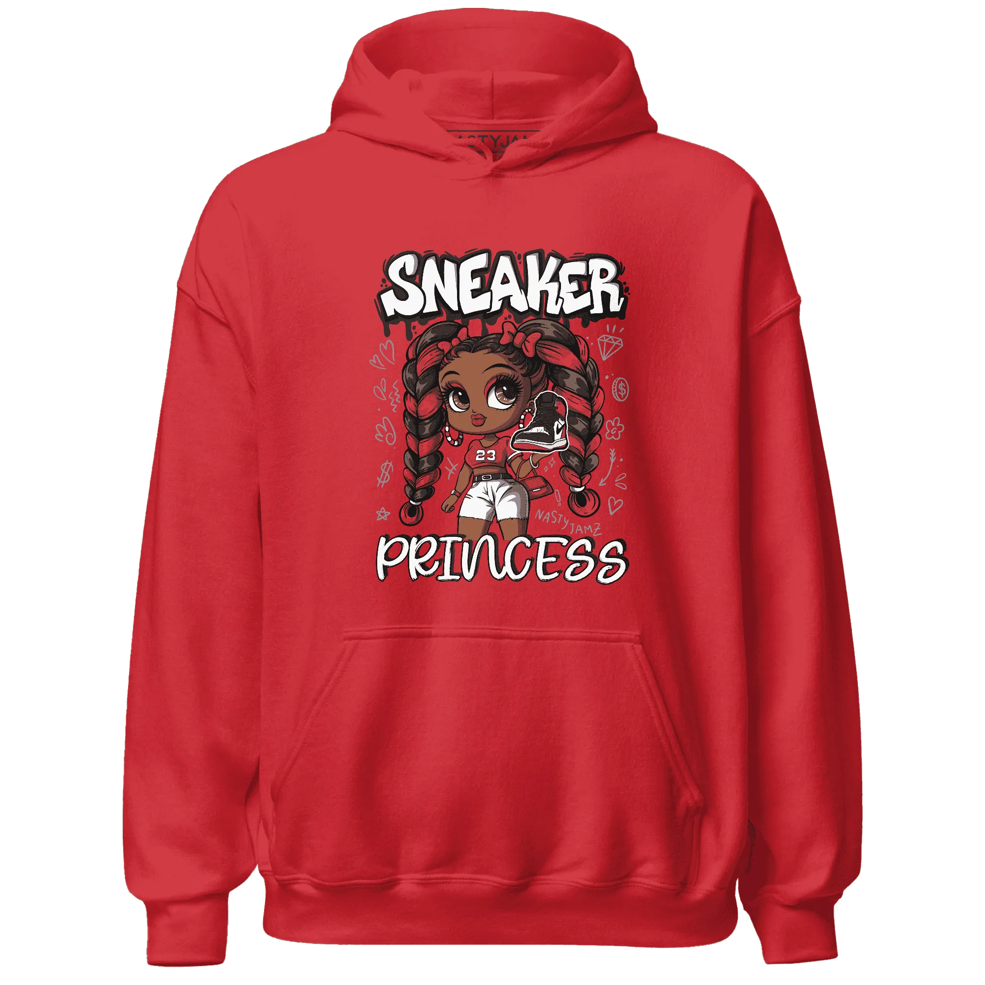 Black-Toe-Reimagined-Red-White-1s-Hoodie-Match-Sneaker-Princess