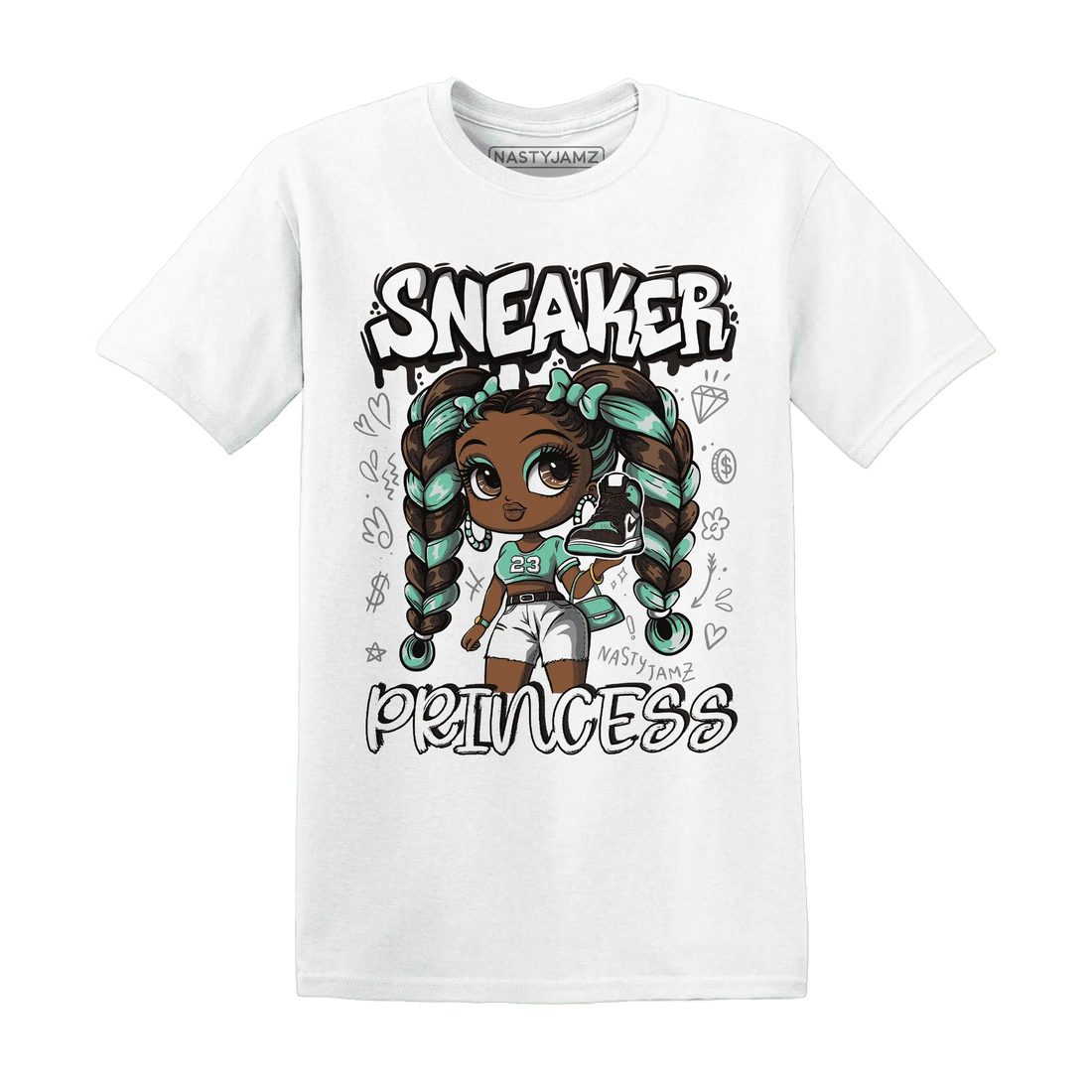 High-OG-Green-Glow-1s-T-Shirt-Match-Sneaker-Princess