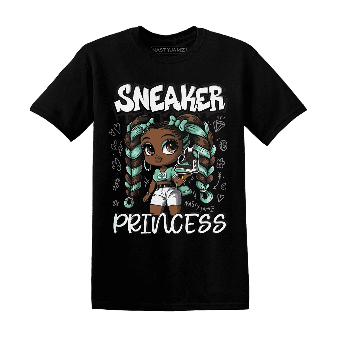High-OG-Green-Glow-1s-T-Shirt-Match-Sneaker-Princess