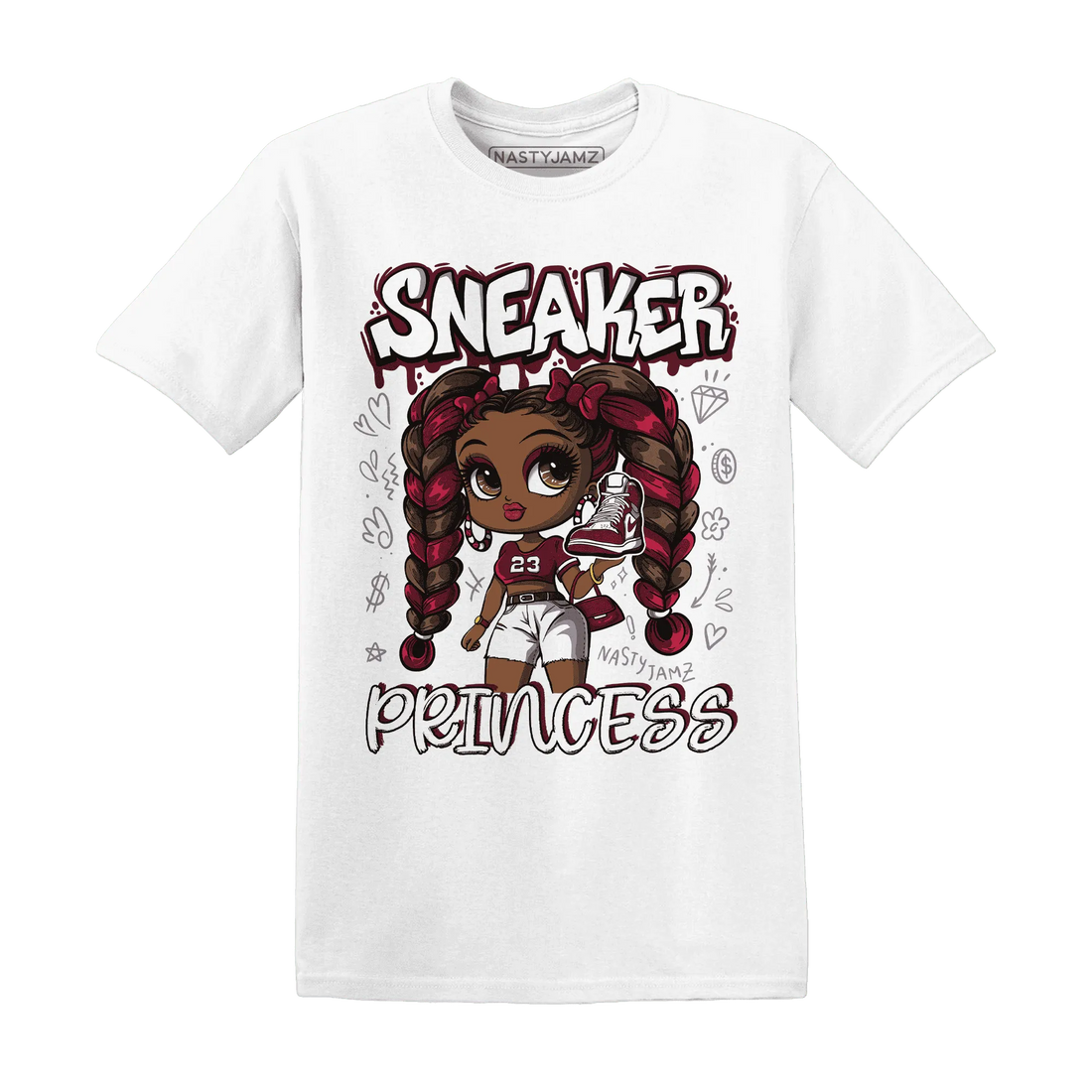 High-White-Team-Red-1s-T-Shirt-Match-Sneaker-Princess