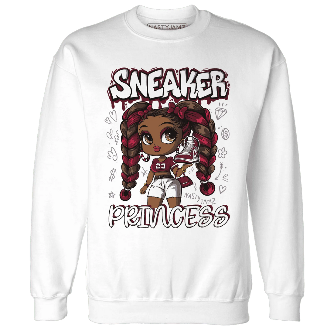 High-White-Team-Red-1s-Sweatshirt-Match-Sneaker-Princess