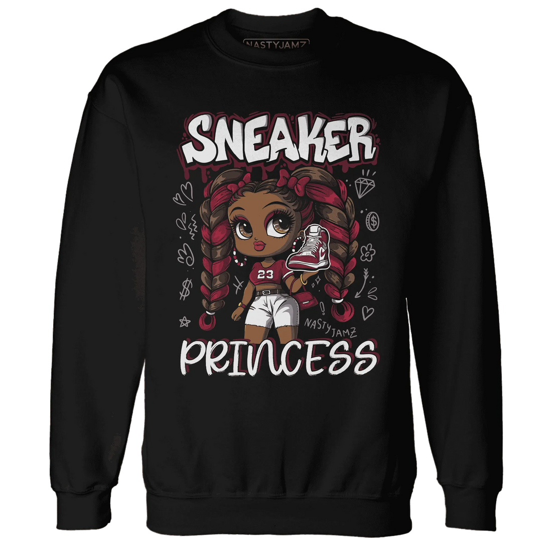 High-White-Team-Red-1s-Sweatshirt-Match-Sneaker-Princess