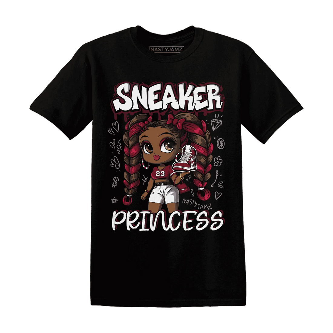 High-White-Team-Red-1s-T-Shirt-Match-Sneaker-Princess