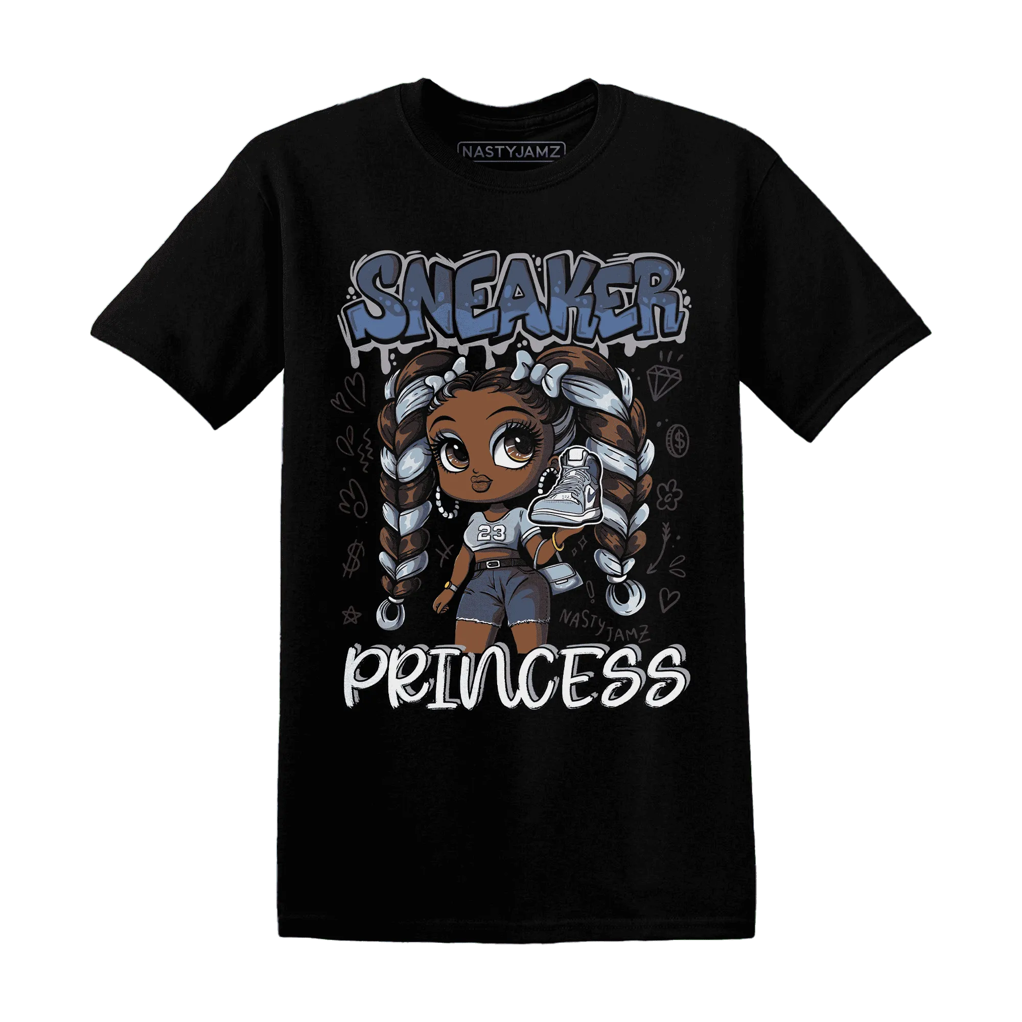 Mid-Diffused-Blue-Grey-1s-T-Shirt-Match-Sneaker-Princess