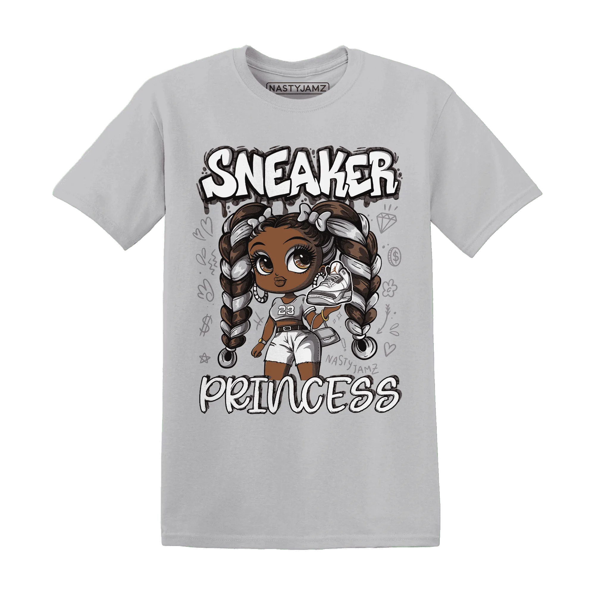 Cement-Grey-3s-T-Shirt-Match-Sneaker-Princess