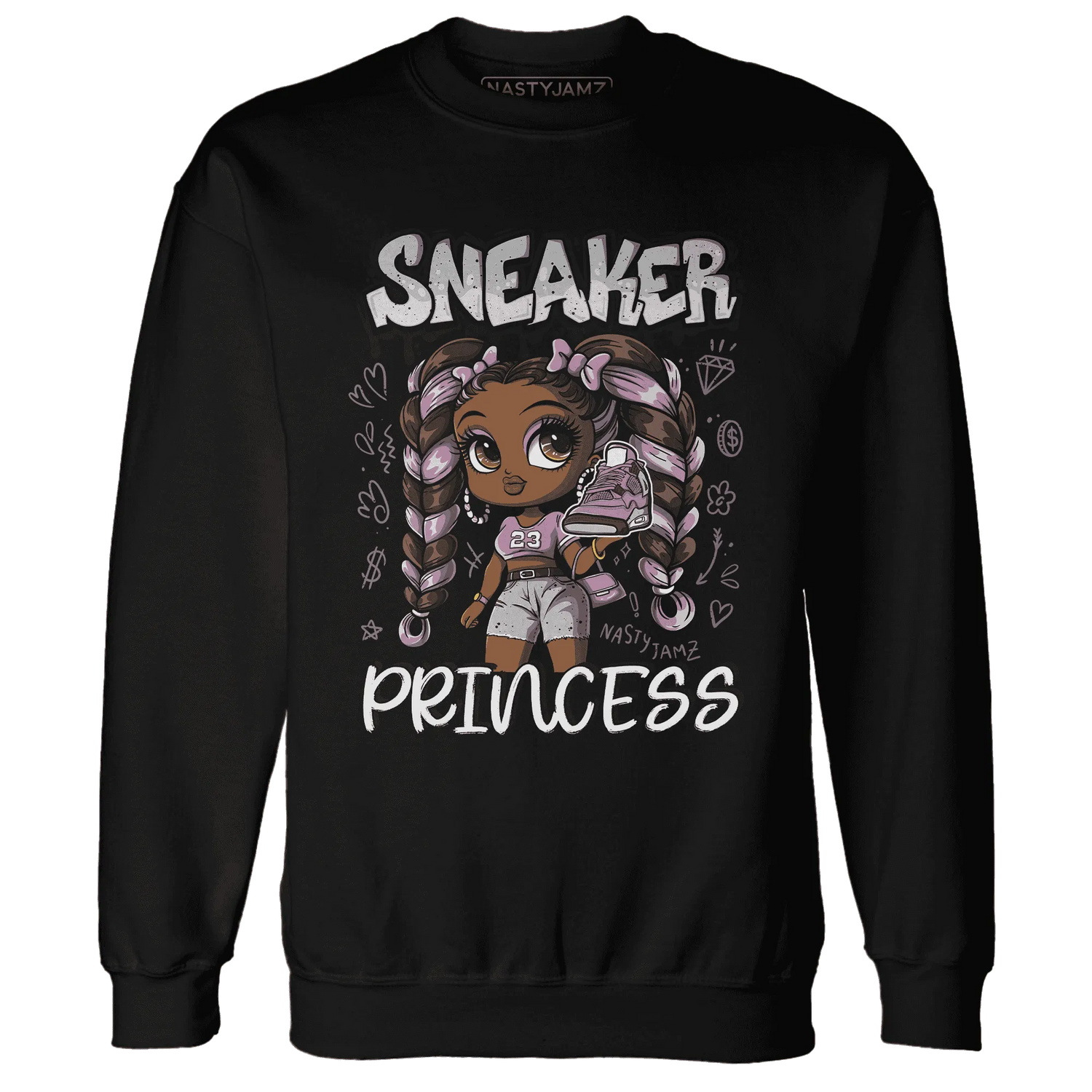 Orchid-Neutral-Grey-Black-White-4s-NastyJamz-Sweatshirt-Match-Sneaker-Princess