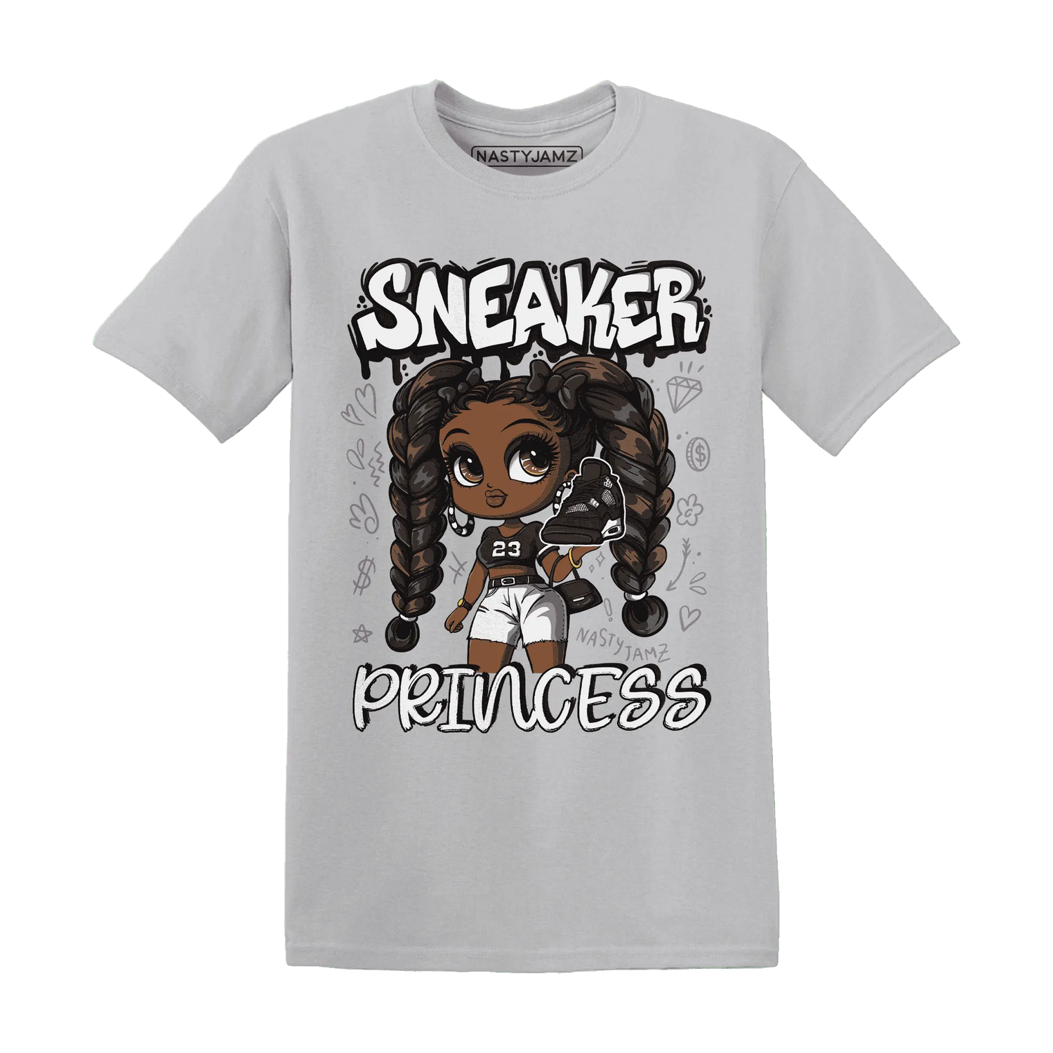 White-Thunder-4s-T-Shirt-Match-Sneaker-Princess