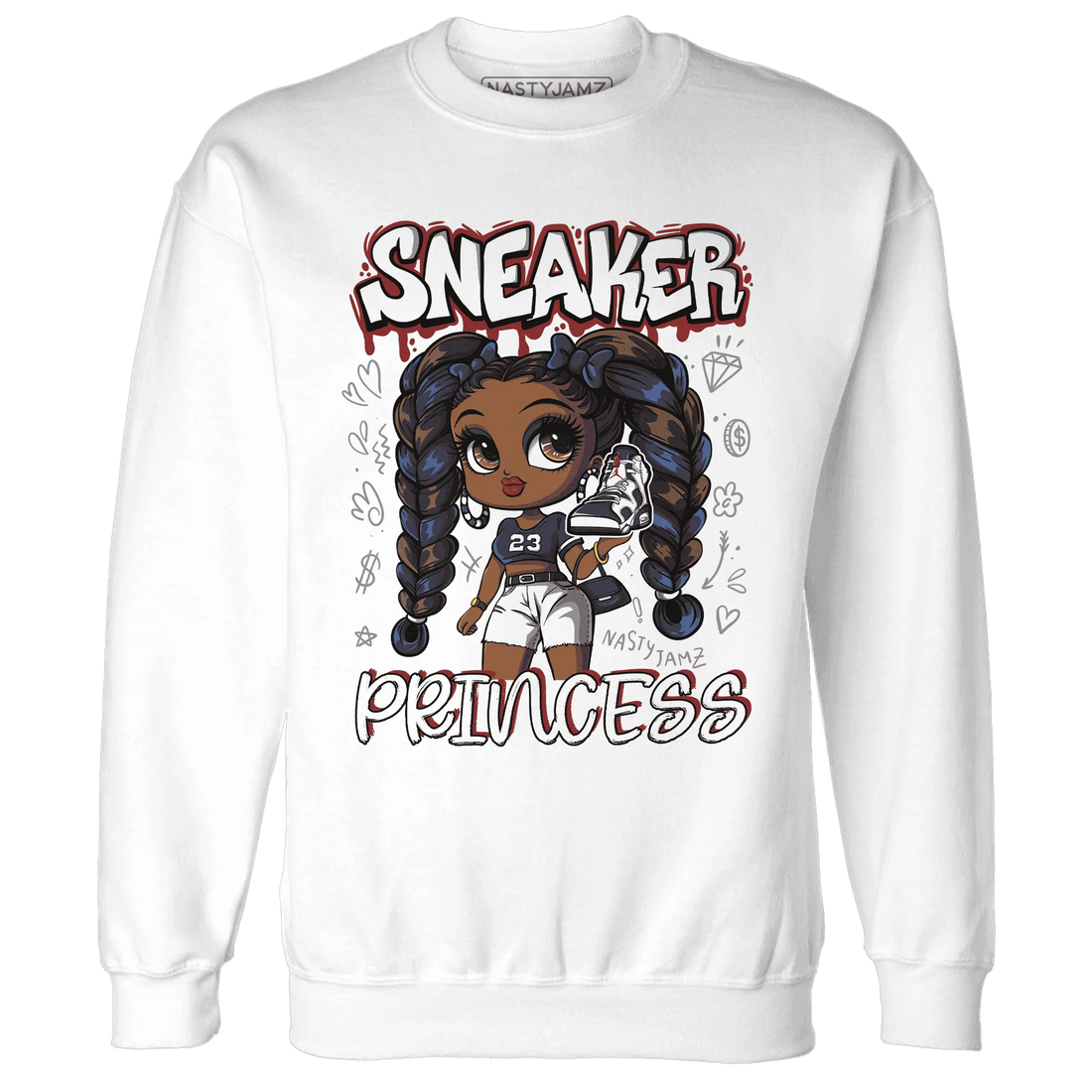 White-Navy-6s-Sweatshirt-Match-Sneaker-Princess