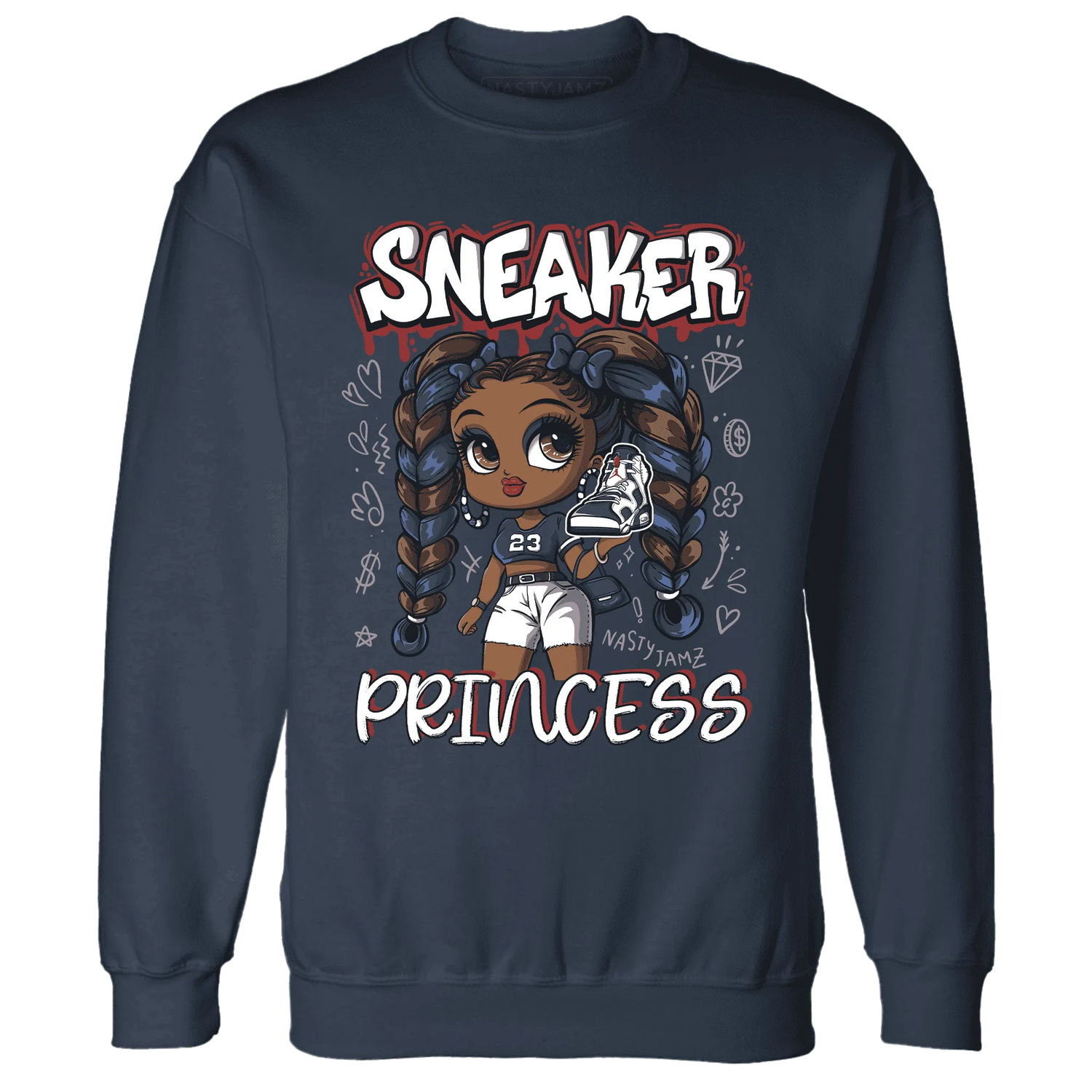 White-Navy-6s-Sweatshirt-Match-Sneaker-Princess