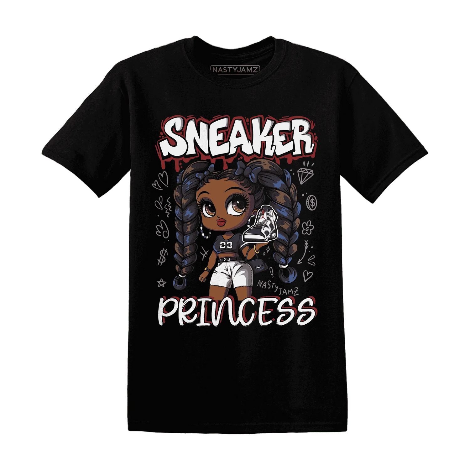 White-Navy-6s-T-Shirt-Match-Sneaker-Princess