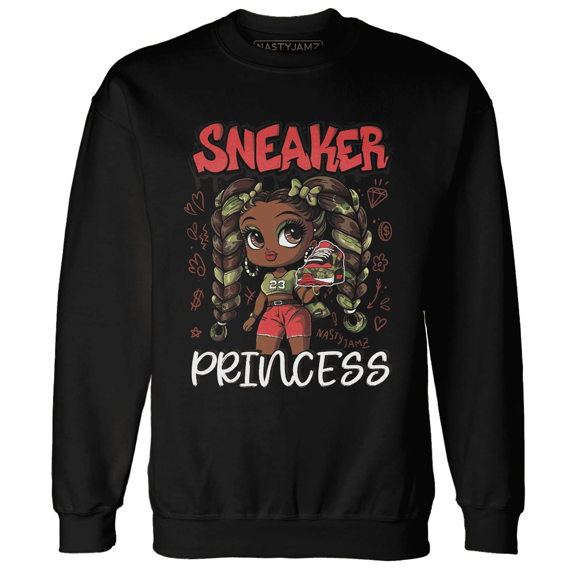 AM-90-Dark-Sage-Solar-Red-NastyJamz-Sweatshirt-Match-Sneaker-Princess