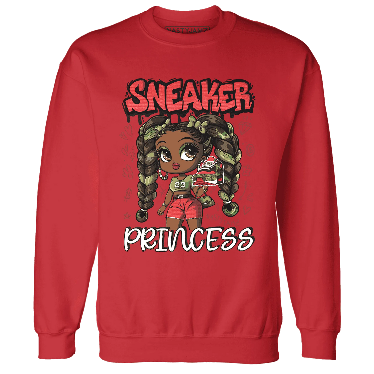AM-90-Dark-Sage-Solar-Red-NastyJamz-Sweatshirt-Match-Sneaker-Princess