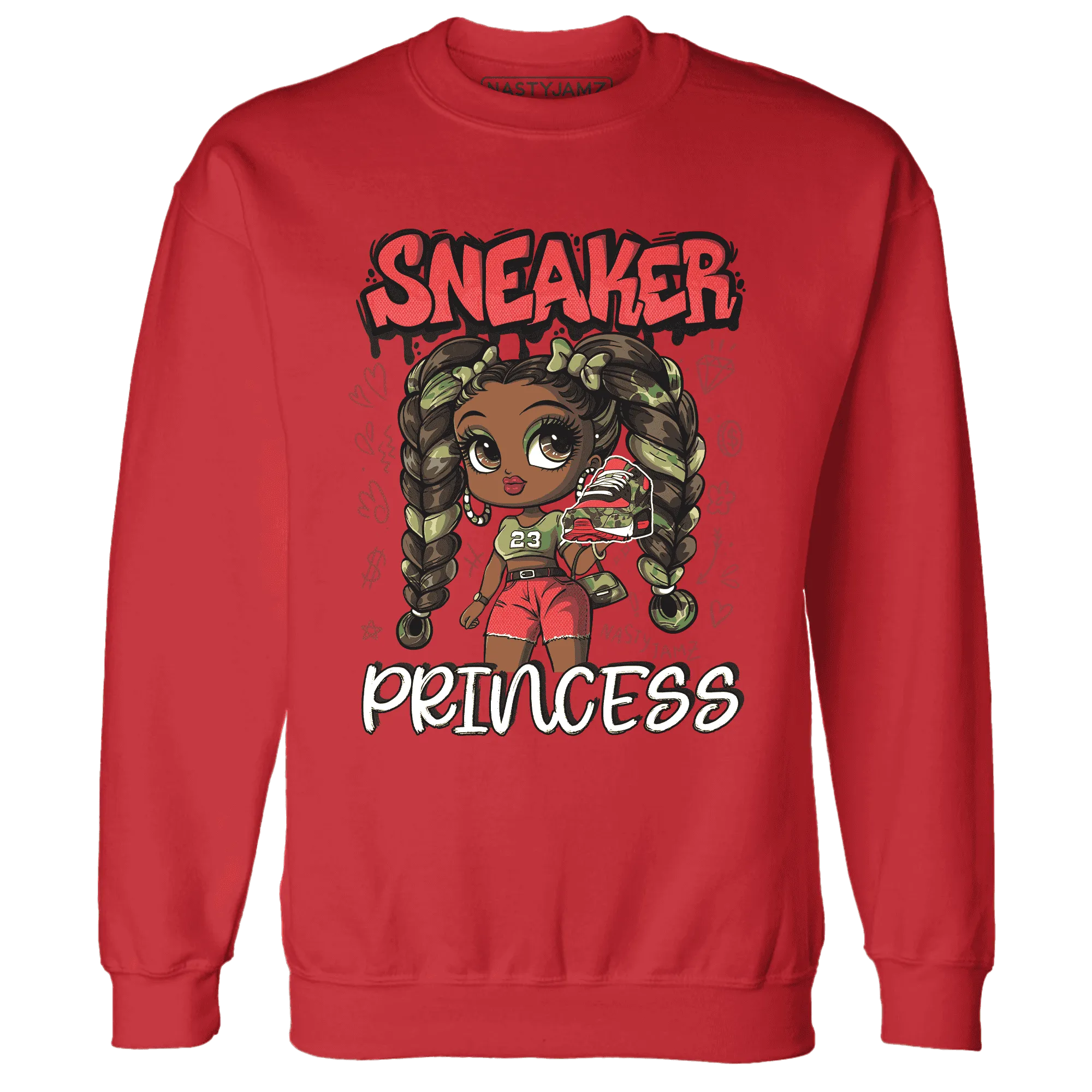AM-90-Dark-Sage-Solar-Red-NastyJamz-Sweatshirt-Match-Sneaker-Princess