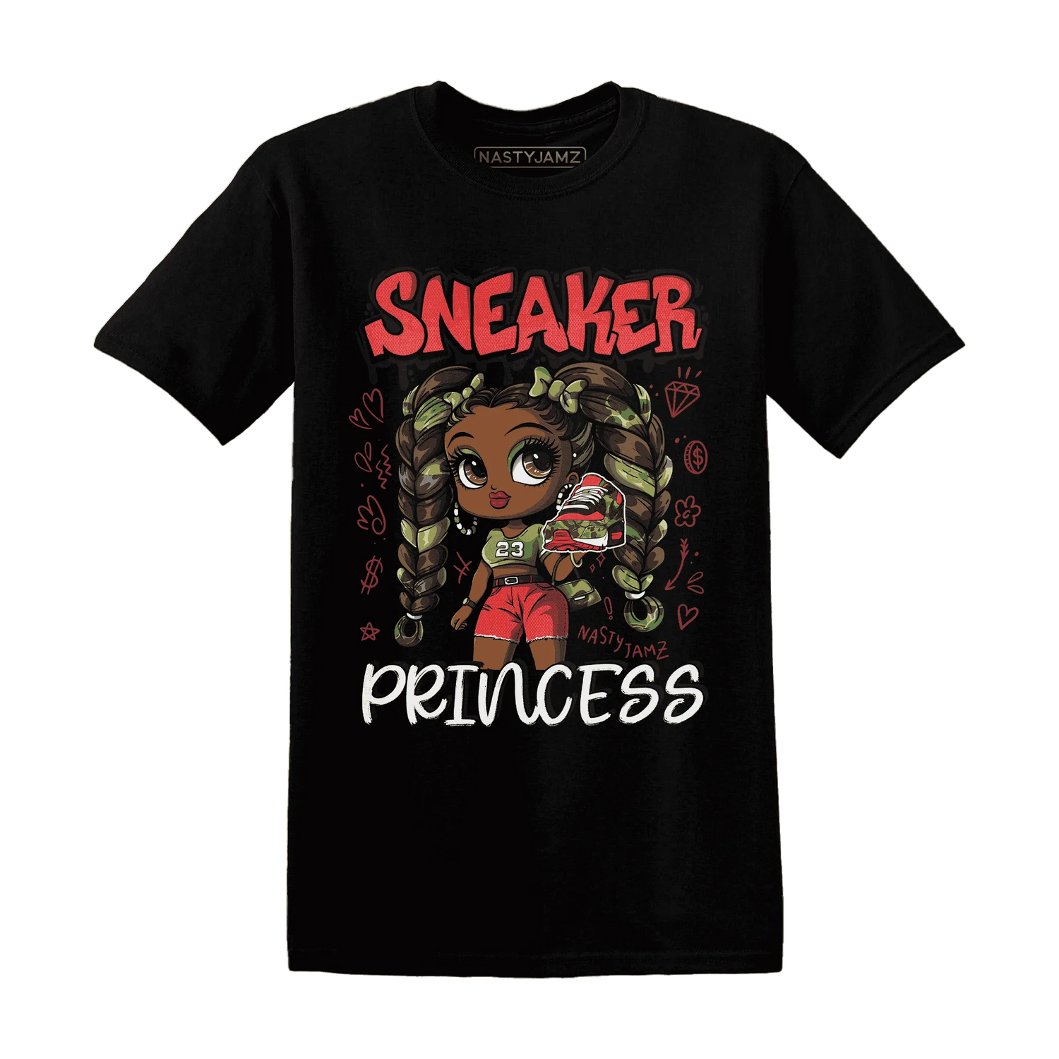 AM-90-Dark-Sage-Solar-Red-NastyJamz-T-Shirt-Match-Sneaker-Princess