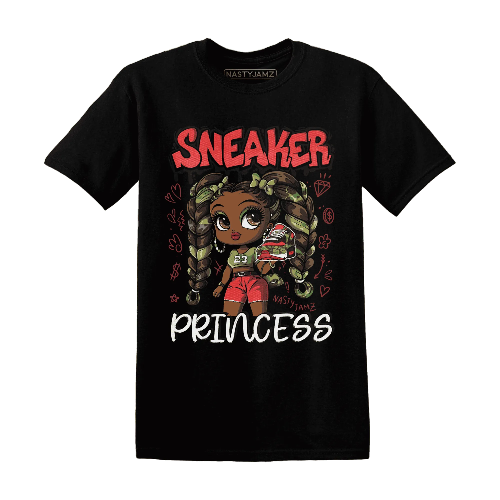 AM-90-Dark-Sage-Solar-Red-NastyJamz-T-Shirt-Match-Sneaker-Princess