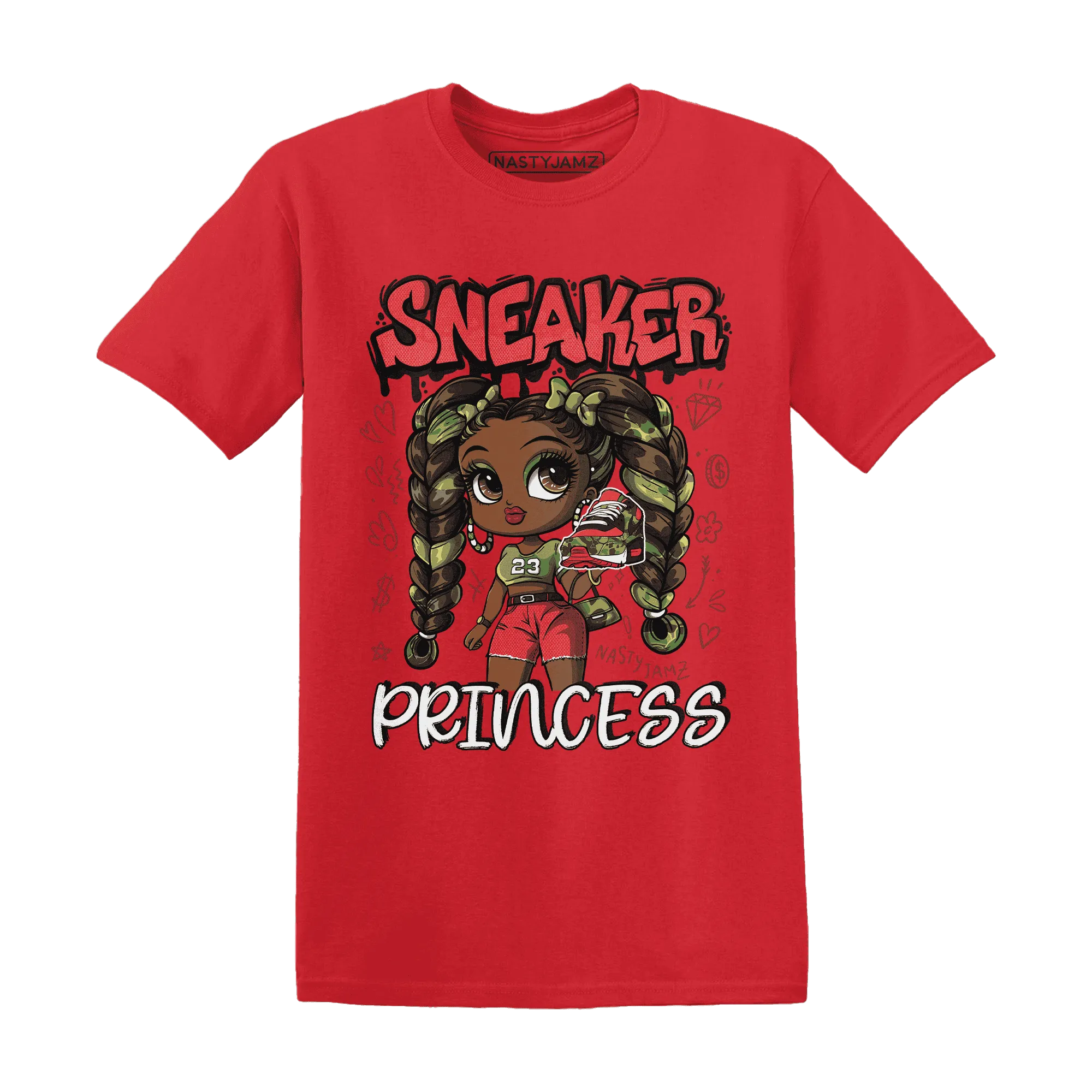AM-90-Dark-Sage-Solar-Red-NastyJamz-T-Shirt-Match-Sneaker-Princess