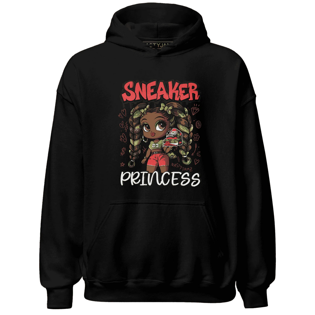 AM-90-Dark-Sage-Solar-Red-NastyJamz-Hoodie-Match-Sneaker-Princess