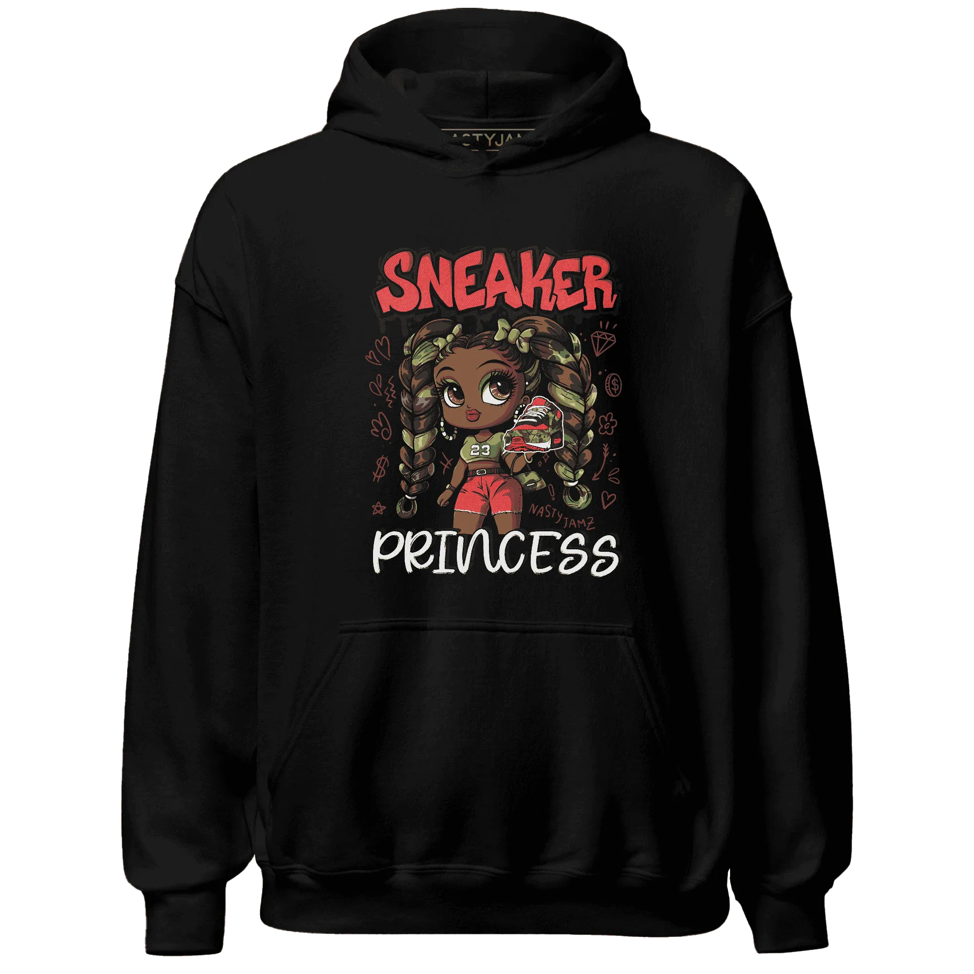 AM-90-Dark-Sage-Solar-Red-NastyJamz-Hoodie-Match-Sneaker-Princess