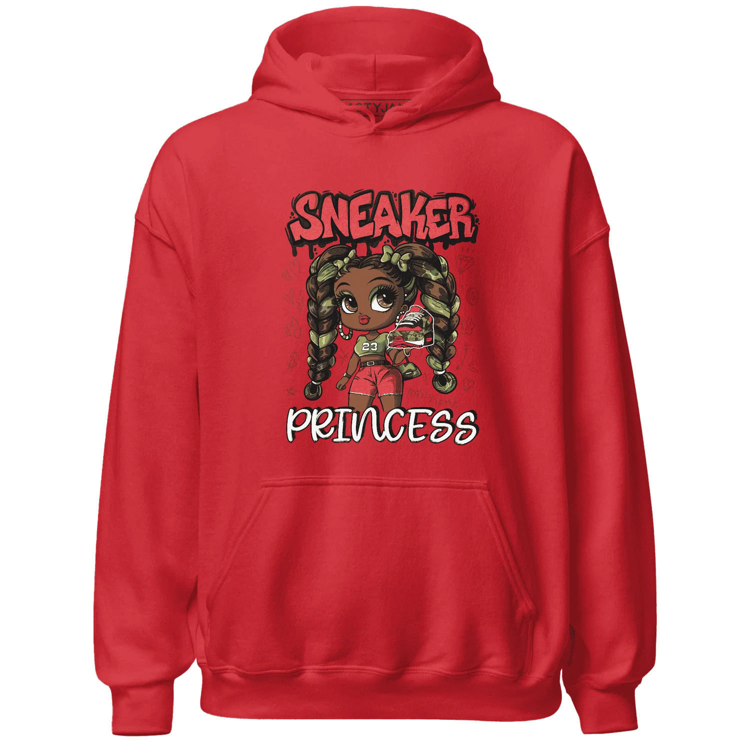 AM-90-Dark-Sage-Solar-Red-NastyJamz-Hoodie-Match-Sneaker-Princess