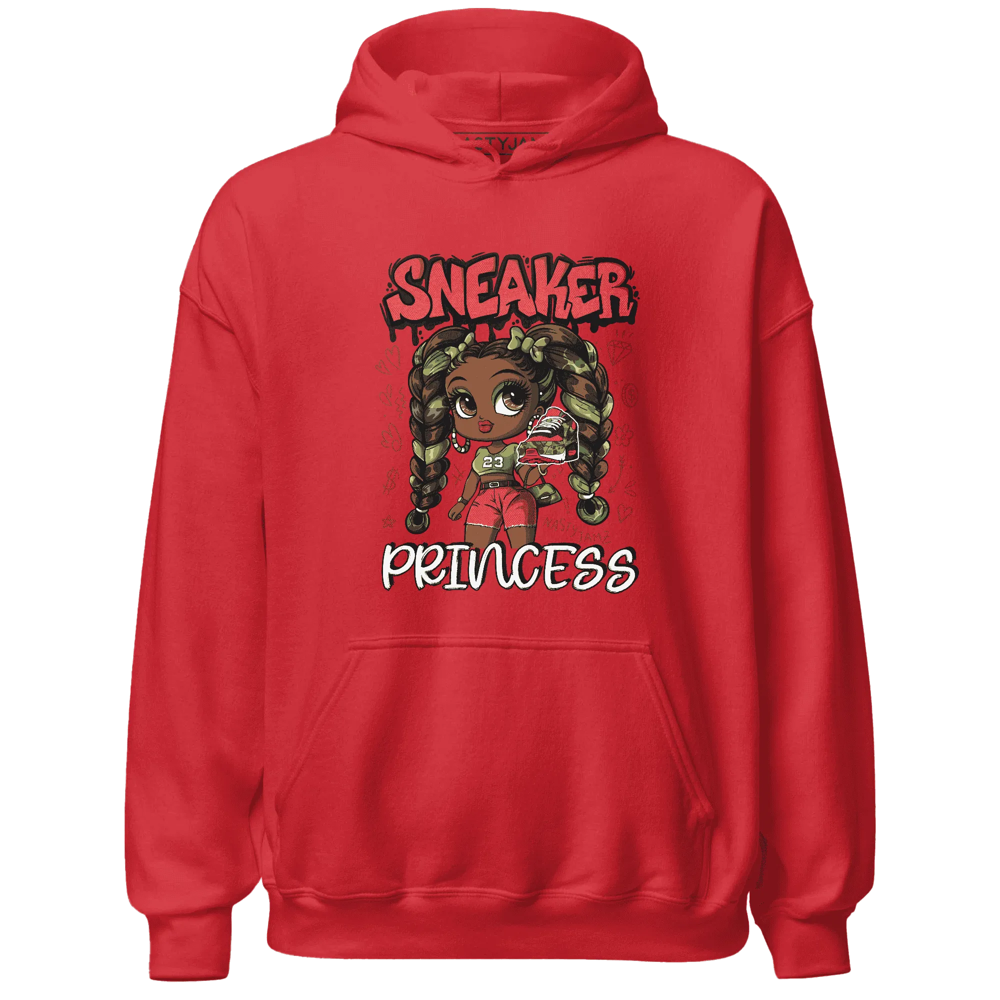 AM-90-Dark-Sage-Solar-Red-NastyJamz-Hoodie-Match-Sneaker-Princess