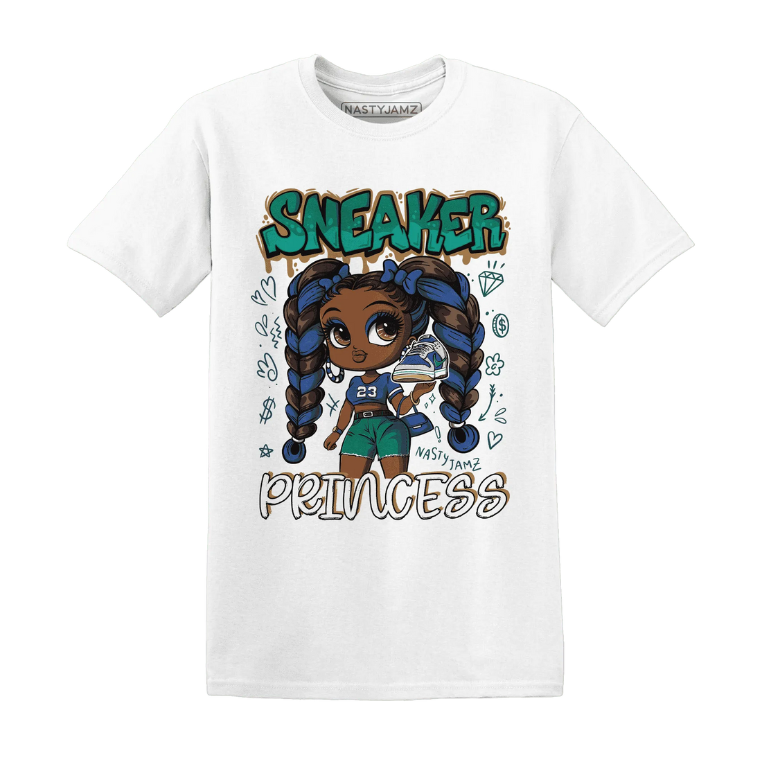 Dunk-Hyper-Royal-Malachite-NastyJamz-T-Shirt-Match-Sneaker-Princess