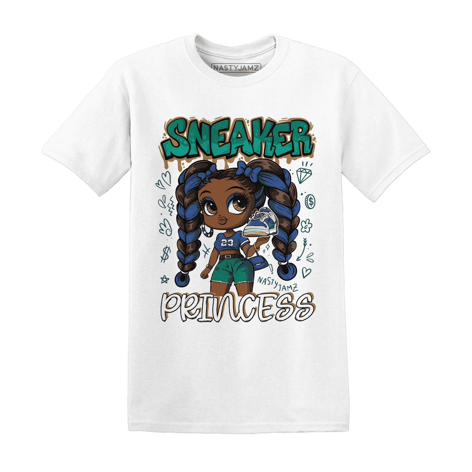 Dunk-Hyper-Royal-Malachite-NastyJamz-T-Shirt-Match-Sneaker-Princess