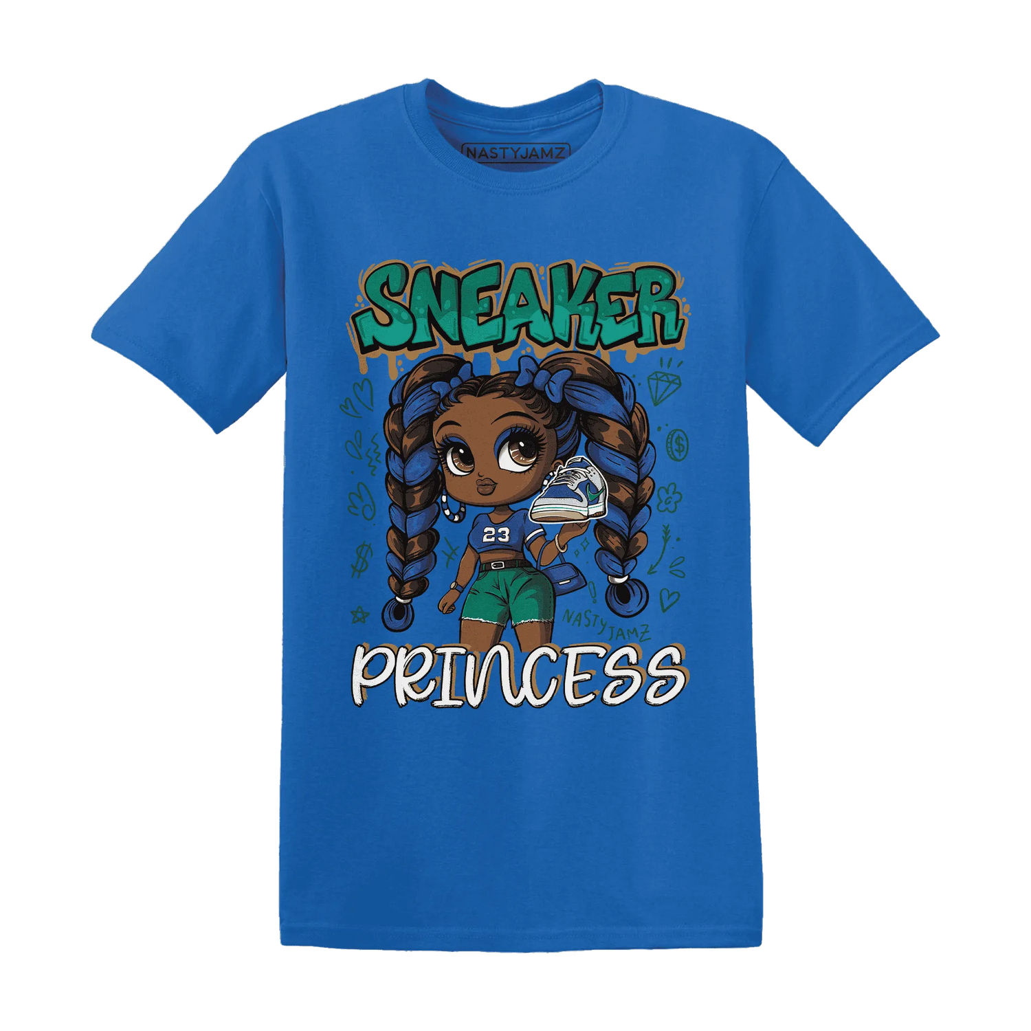 Dunk-Hyper-Royal-Malachite-NastyJamz-T-Shirt-Match-Sneaker-Princess