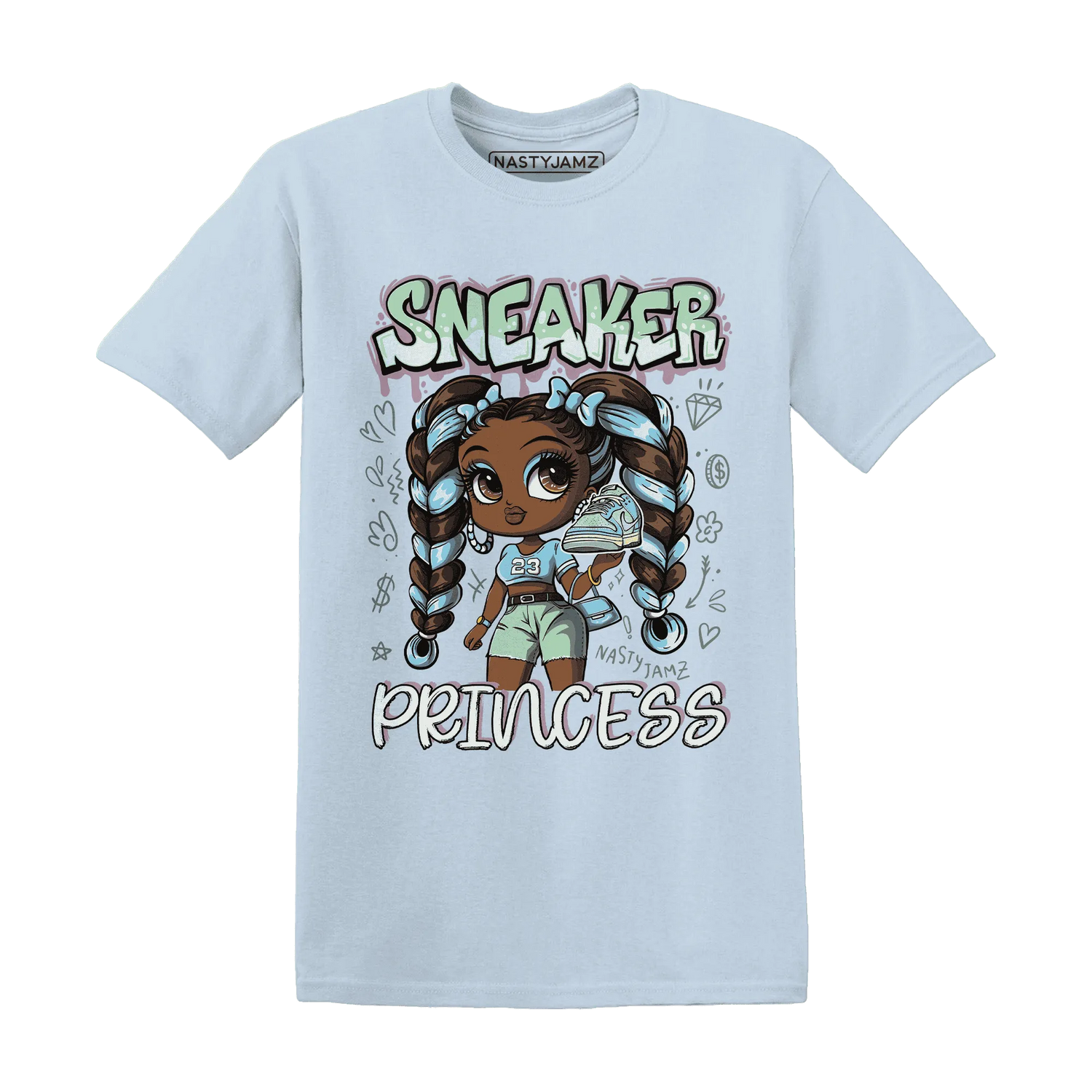 Dunk-Verdy-Visty-Blue-Gaze-Light-Arctic-T-Shirt-Match-Sneaker-Princess