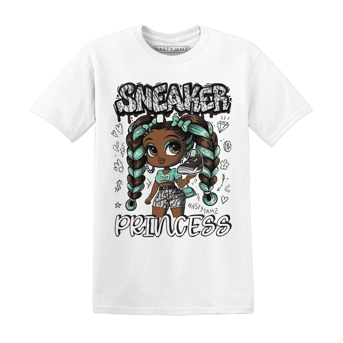 Green-Glow-3s-T-Shirt-Match-Sneaker-Princess