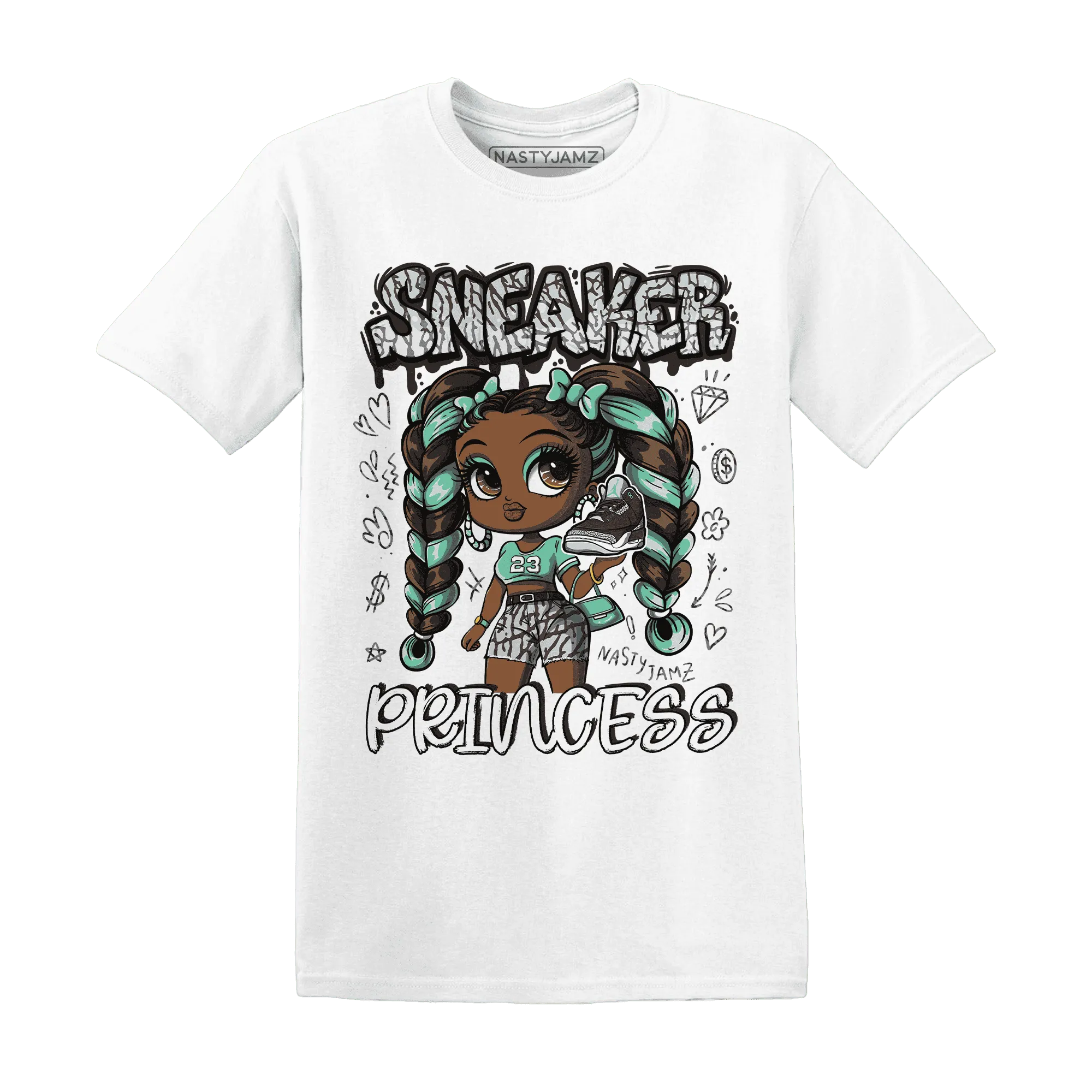 Green-Glow-3s-T-Shirt-Match-Sneaker-Princess