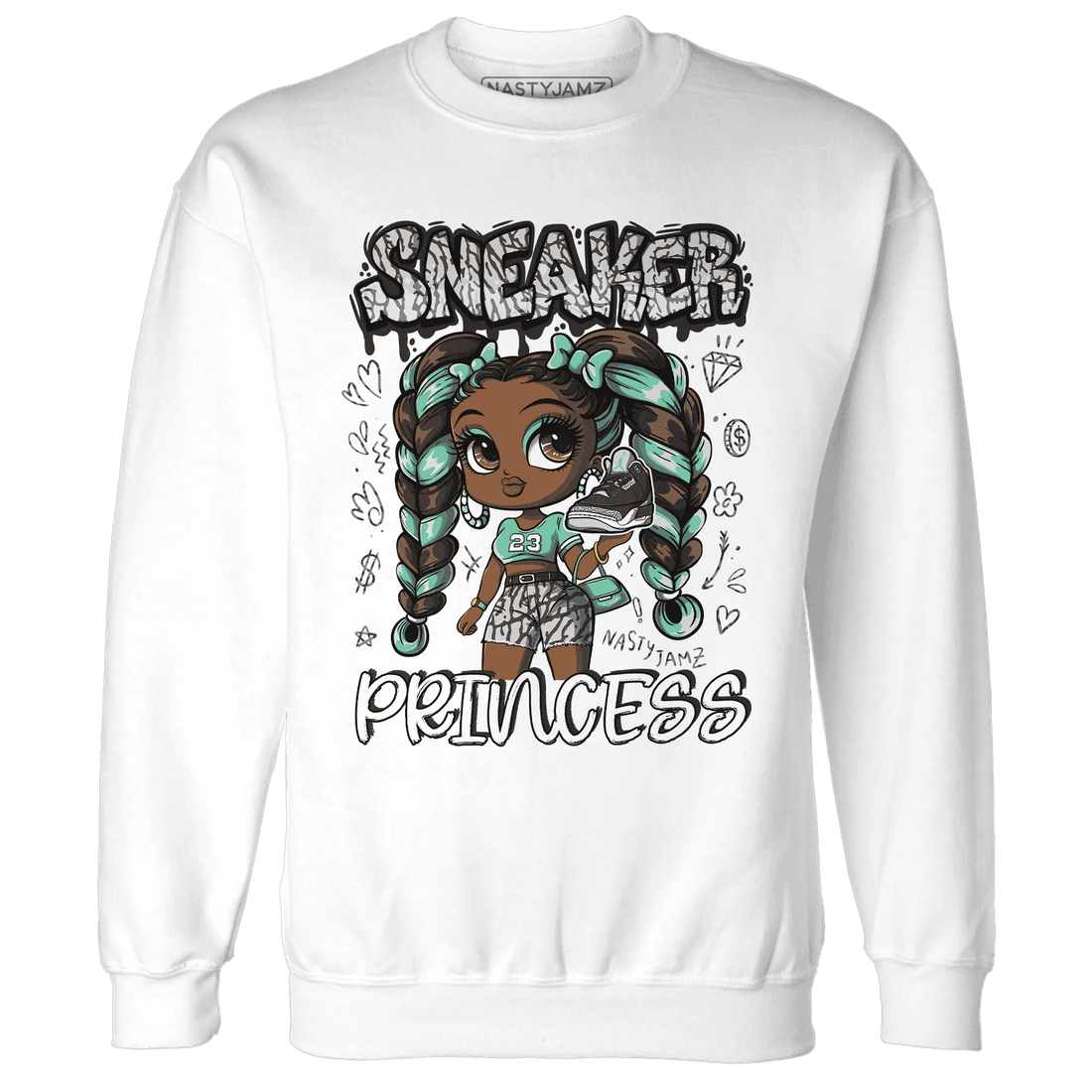 Green-Glow-3s-Sweatshirt-Match-Sneaker-Princess