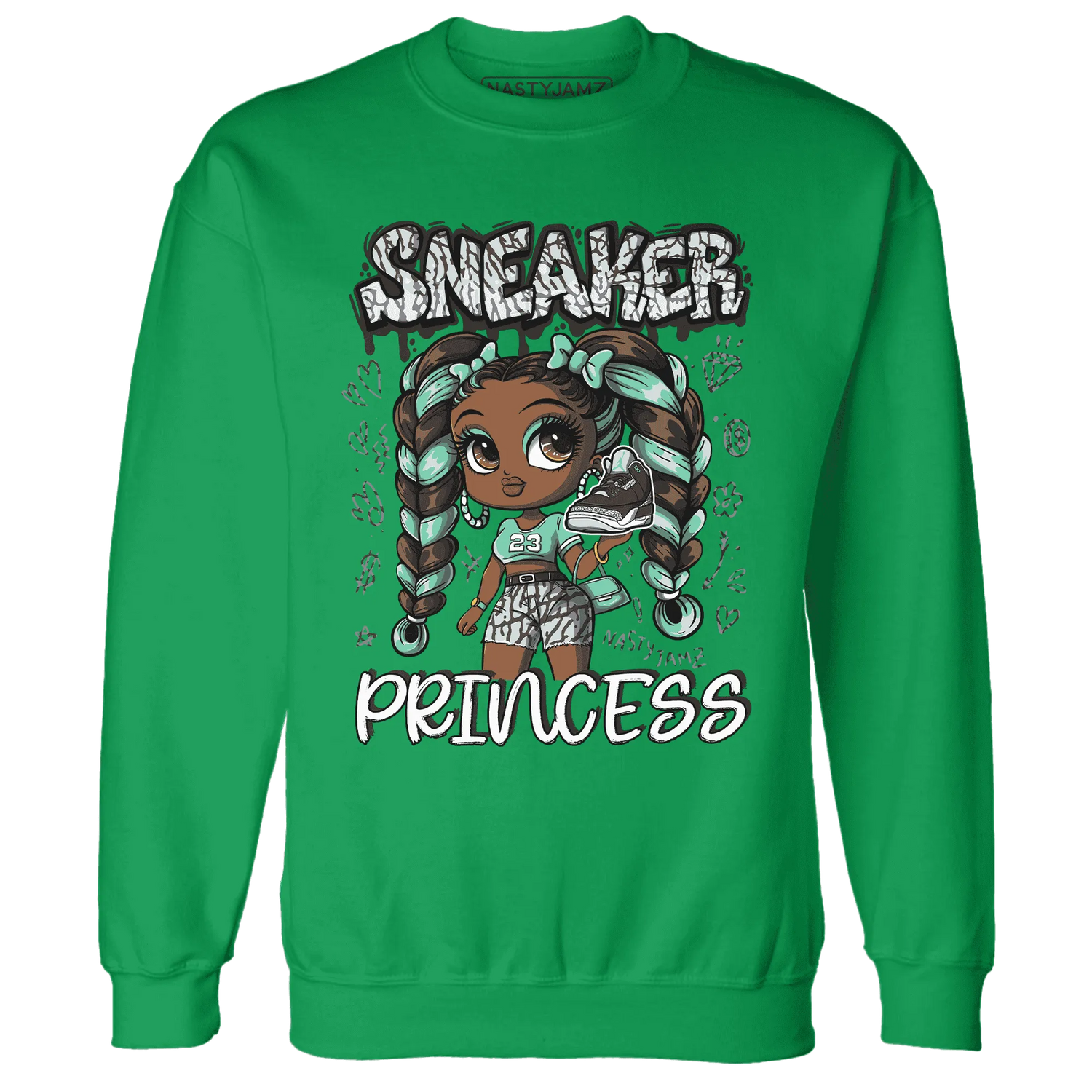 Green-Glow-3s-Sweatshirt-Match-Sneaker-Princess