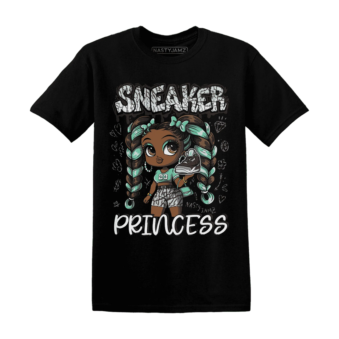 Green-Glow-3s-T-Shirt-Match-Sneaker-Princess